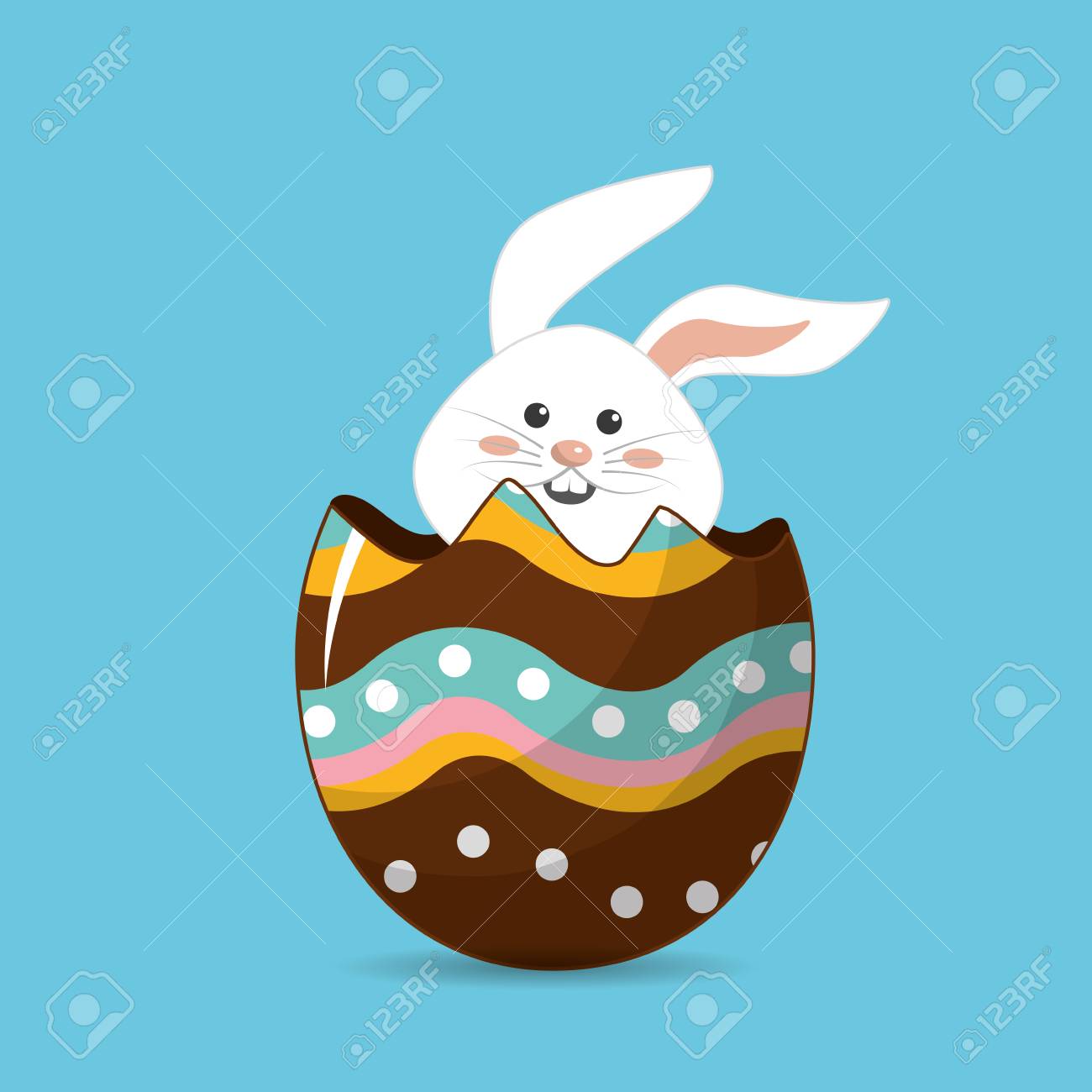 Joyeux Anniversaire De L Oeuf De Lapin De Paques Clip Art Libres De Droits Vecteurs Et Illustration Image