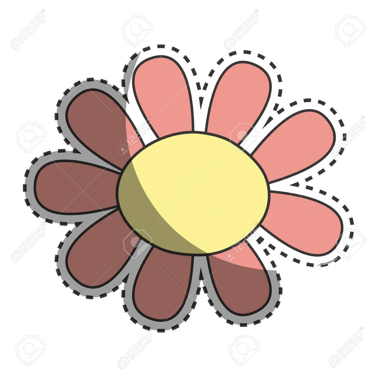 楕円形の花びらを持つ美しい花のイラスト素材 ベクタ Image