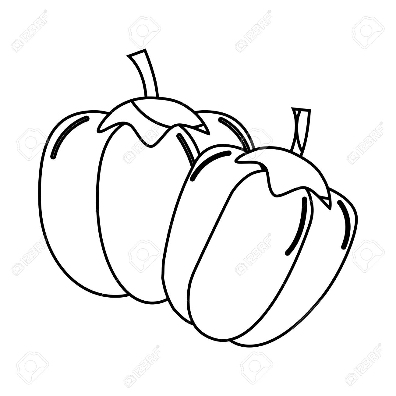 シルエット健康ピーマン野菜アイコン のイラスト素材 ベクタ Image 77149268