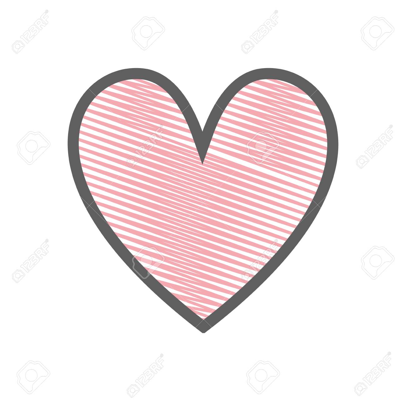 Pink Cute Heart Love Icon, Vector Illustration Design Royalty Free ...