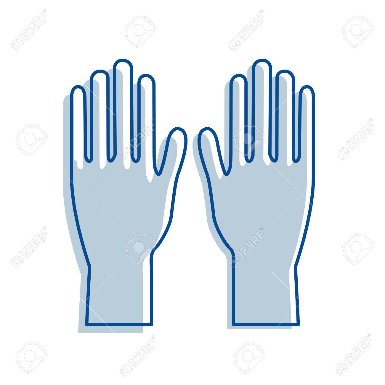 保護の手に医療用ラテックス手袋 のイラスト素材 ベクタ Image