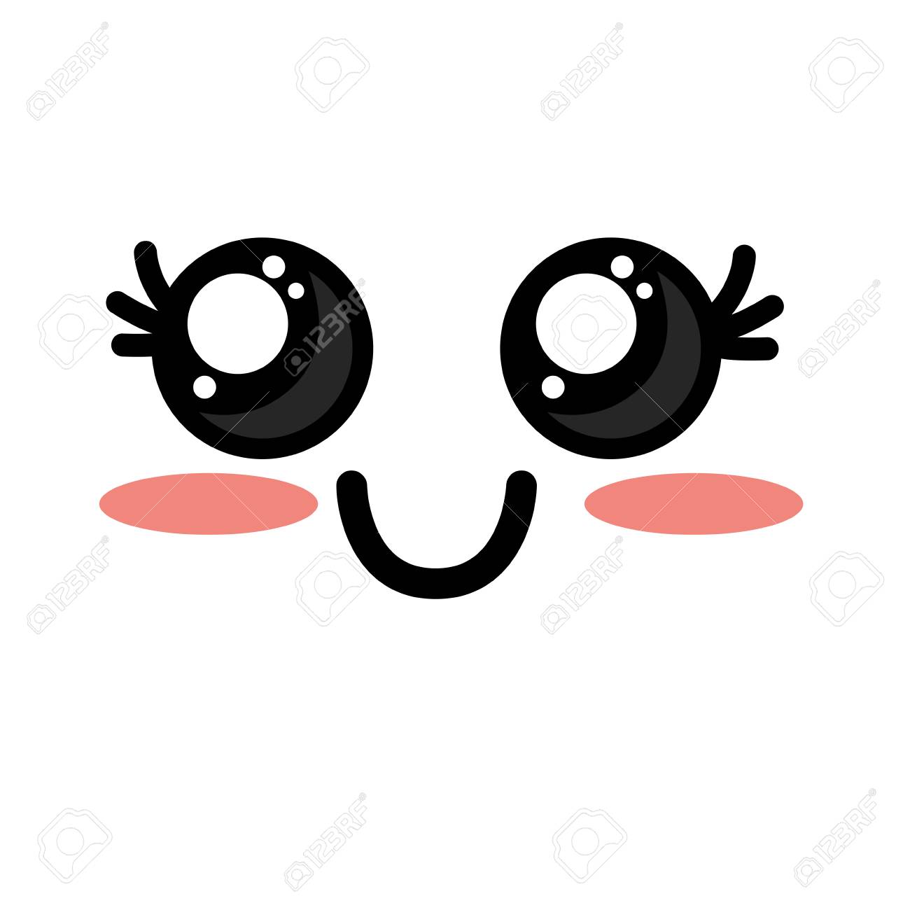 cute kawaii expression emoticon 7266550 Vector Art at Vecteezy
