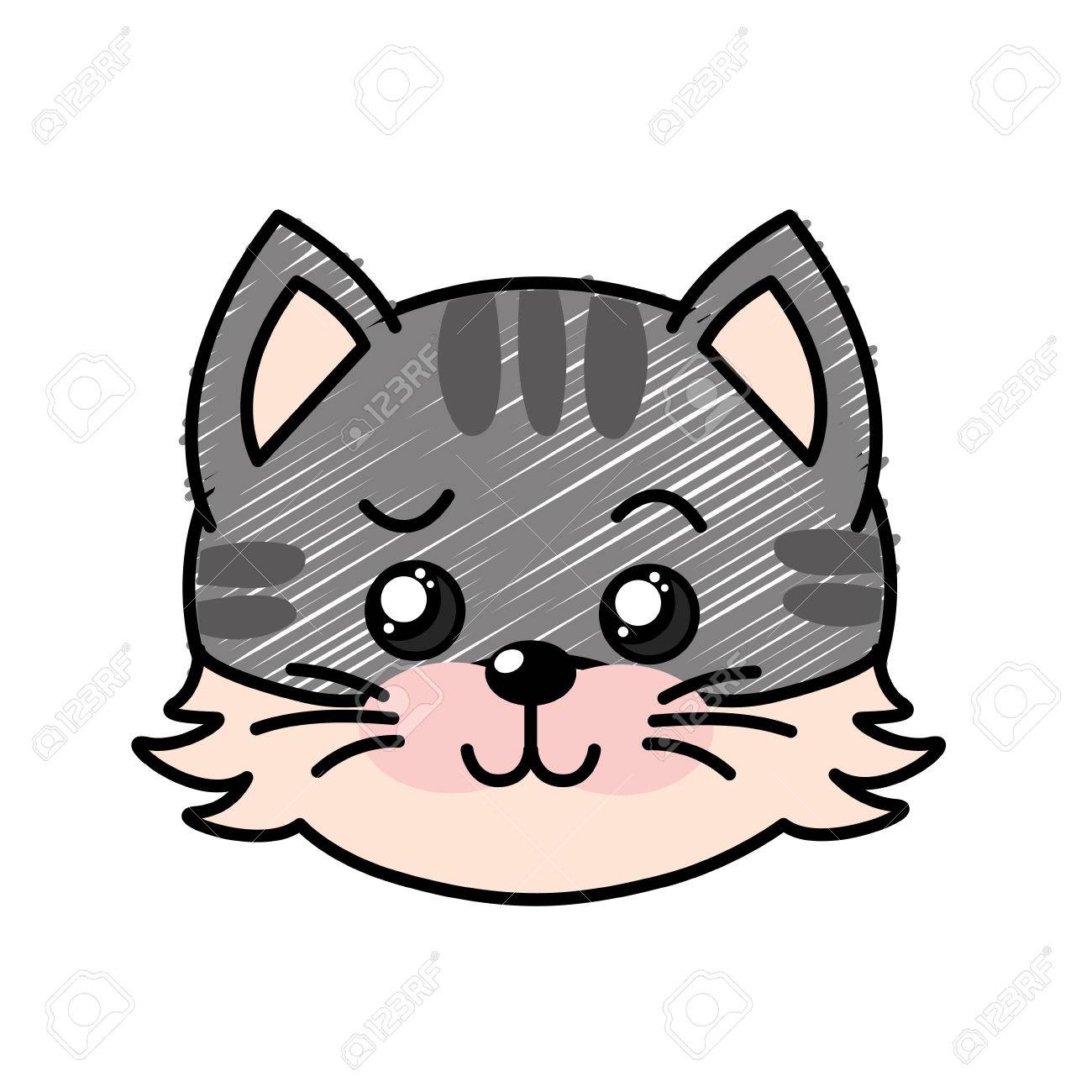 式ベクトル イラストかわいい野生動物の顔のイラスト素材 ベクタ Image