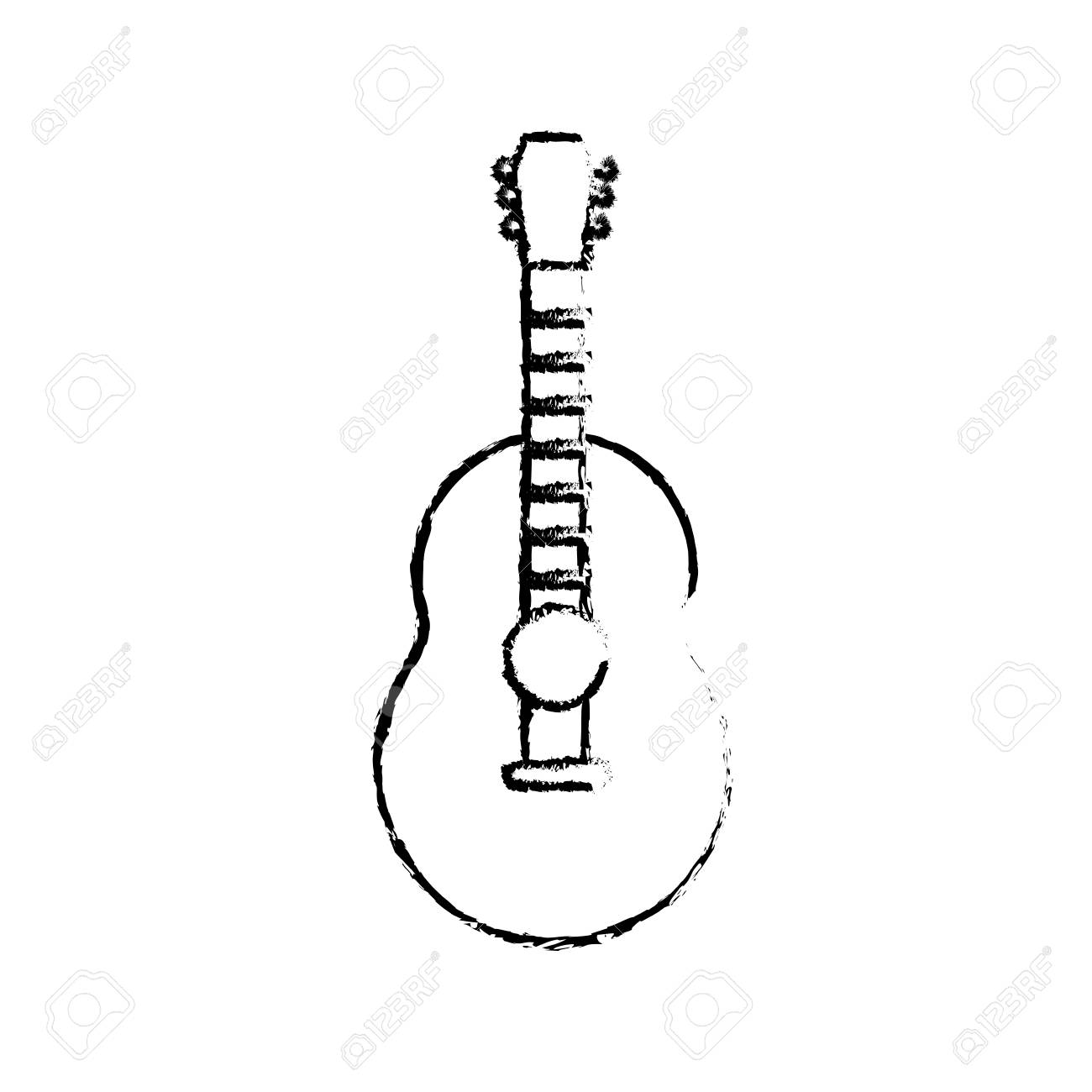 Figura Musical De Guitarra Para Tocar Música Ilustraciones Svg, Vectoriales, Clip Art Vectorizado Libre De Derechos. Image 81271782.