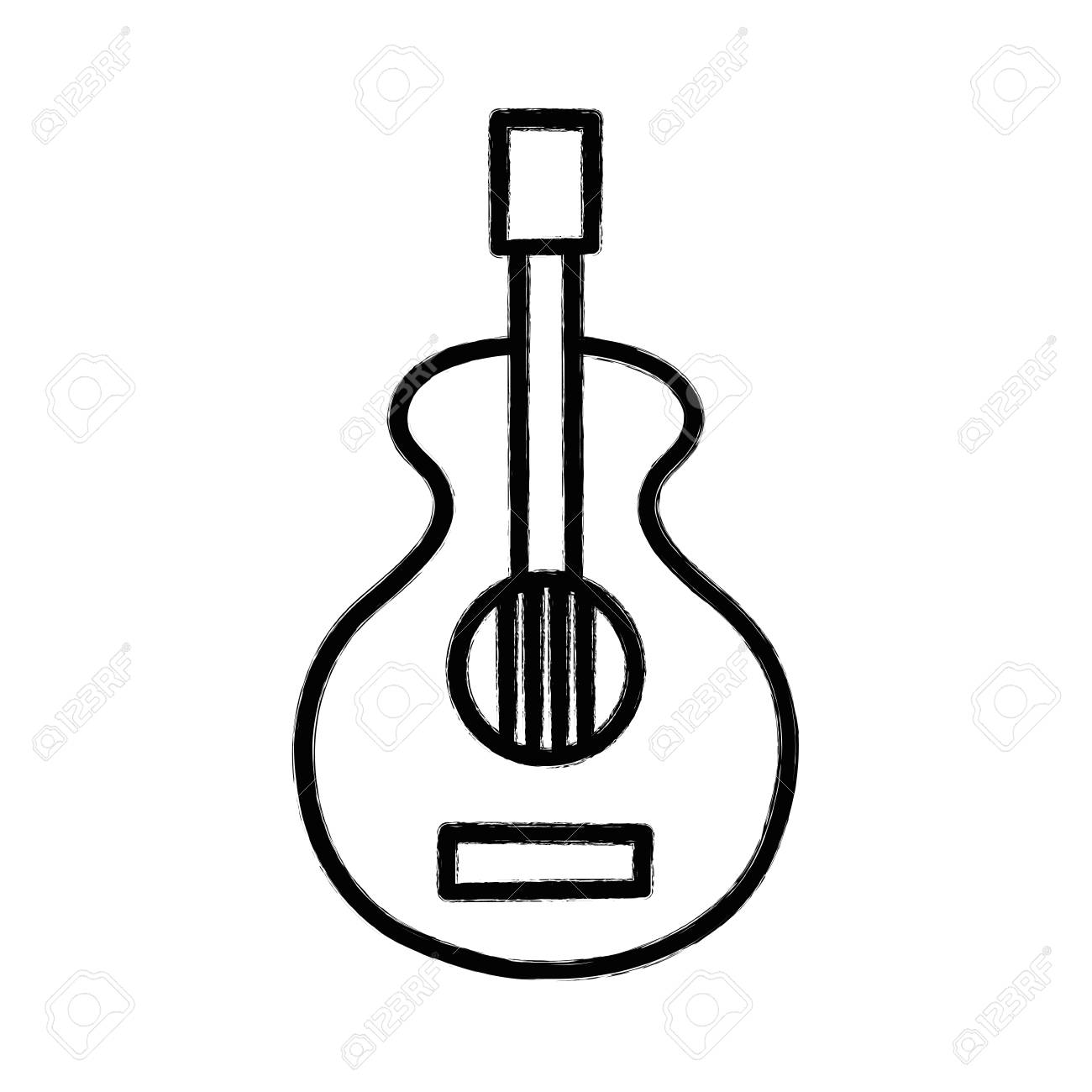 Figura Guitarra Instrumento Musical Para Armonizar Melodía Svg, Vectoriales, Clip Art Vectorizado Libre De Derechos. Image 83430279.