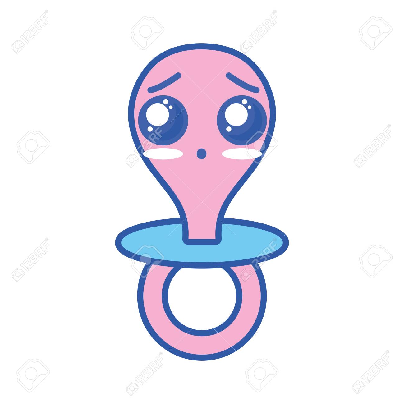 Una Ilustracion De Kawaii De Lindo Chupete Sorprendido Una Herramienta Para Ayudar A La Calma Del Bebe Ilustraciones Vectoriales Clip Art Vectorizado Libre De Derechos Image