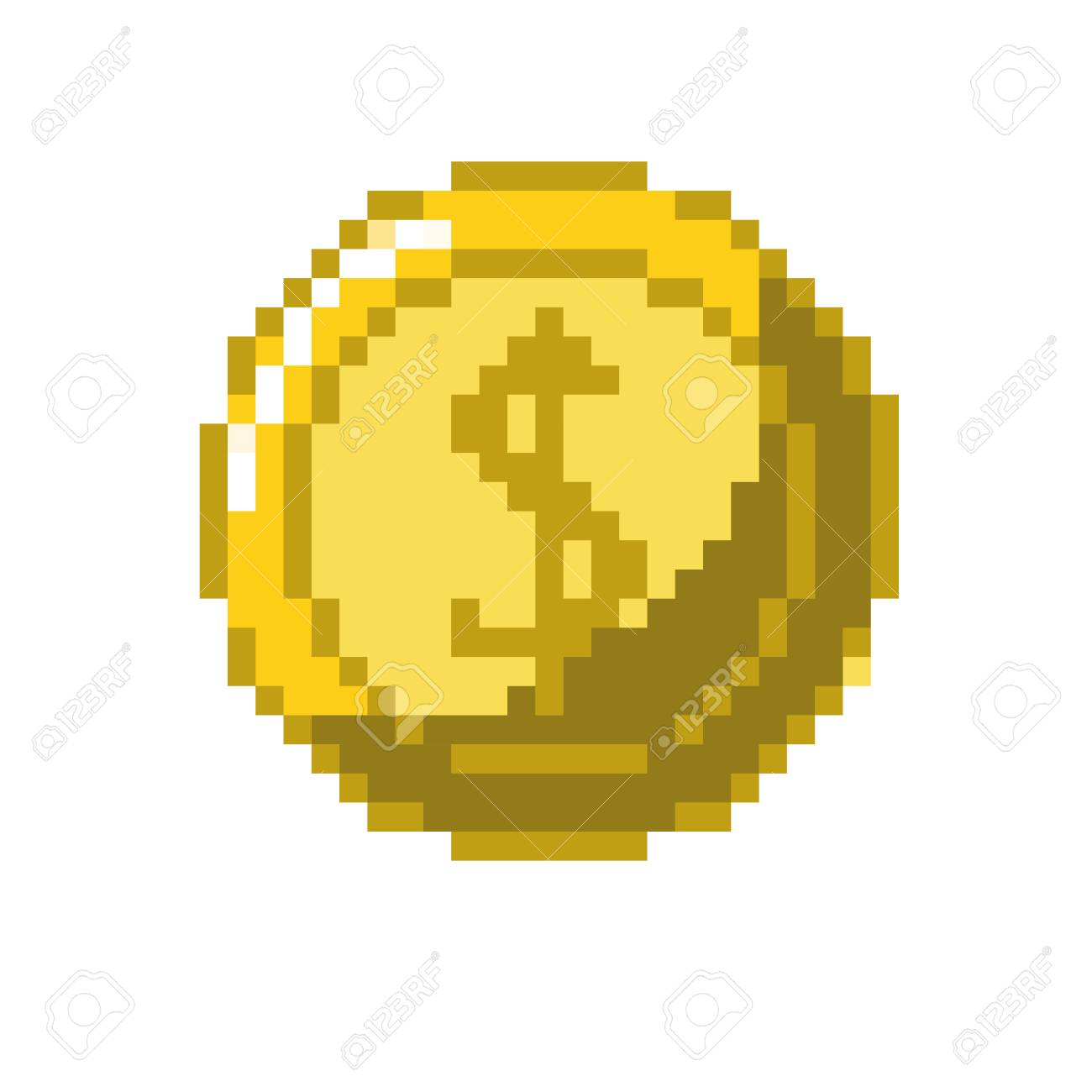 코인 디지털 돈을 비디오 게임 콘솔 벡터 일러스트 레이션 로열티 무료 사진, 그림, 이미지 그리고 스톡포토그래피. Image  84064094