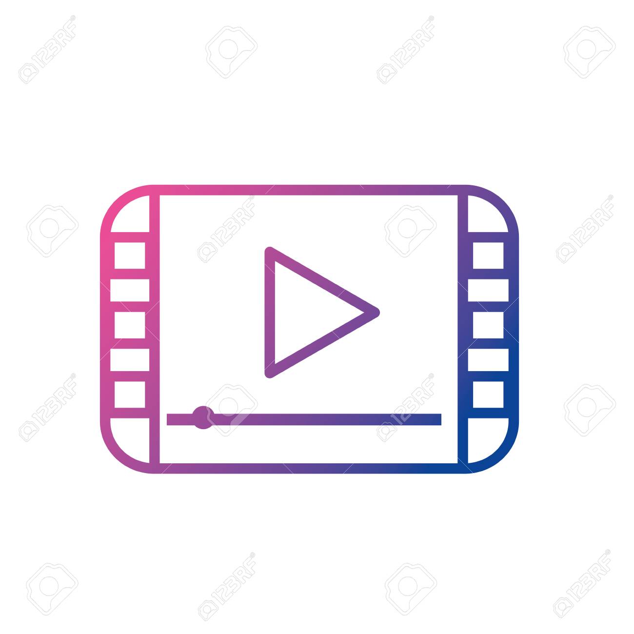 ラインビデオデジタルプレイメディア画面ベクトルイラスト のイラスト素材 ベクタ Image