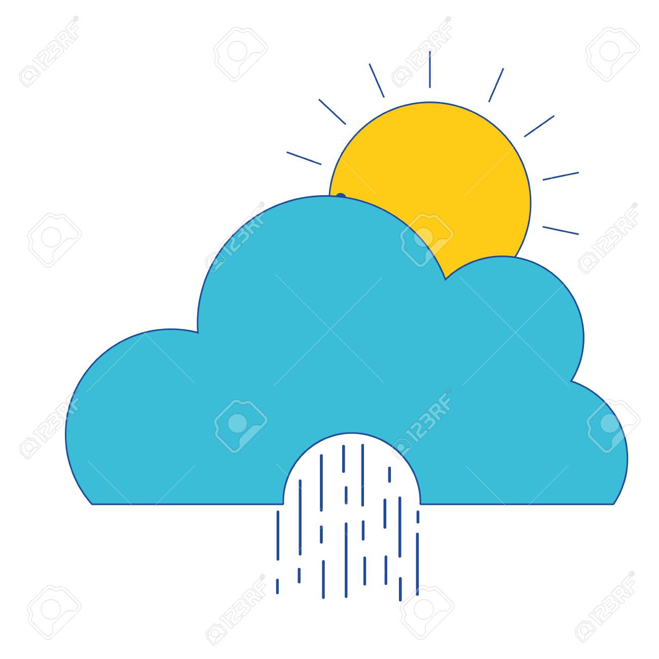 太陽と雨でかわいい雲自然気象ベクトルイラストのイラスト素材 ベクタ Image 太陽と雨でかわいい雲自然気象ベクトルイラストのイラスト素材 ベクタ Image