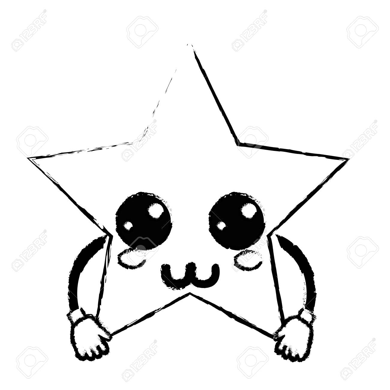 かわいい幸せ星キラキラ ベクトル図を図します のイラスト素材 ベクタ Image