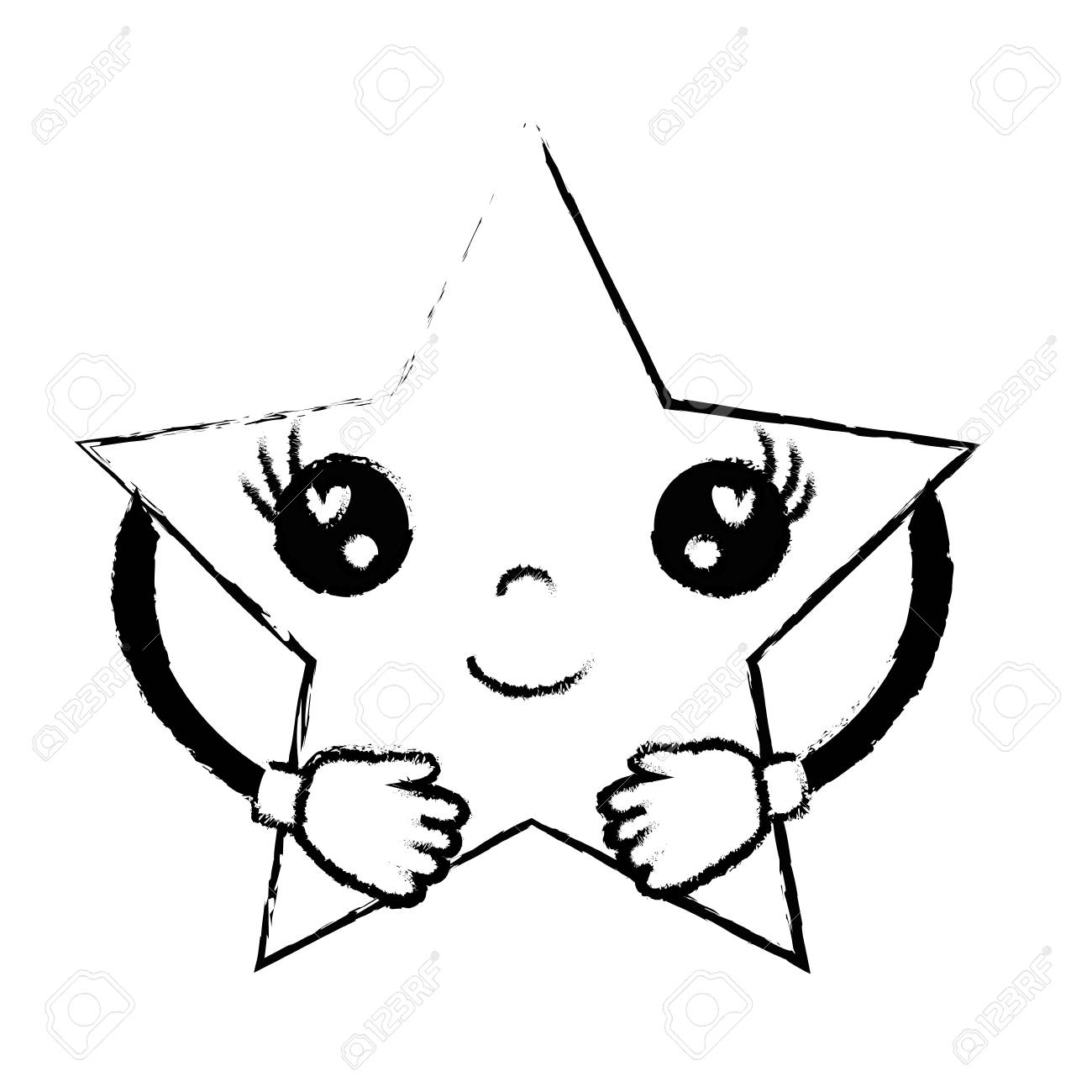 図かわいい幸せ星キラキラのイラスト素材 ベクタ Image