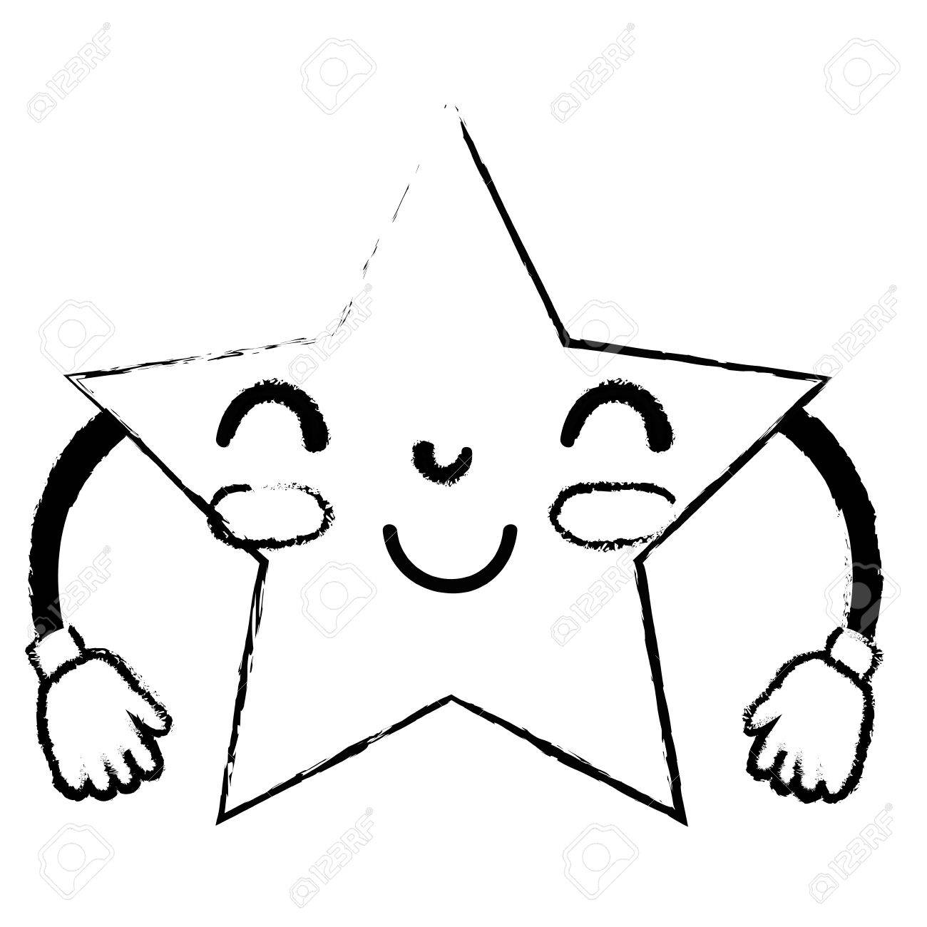 かわいいかわいい幸せ星キラキラ ベクトル図を図します のイラスト素材 ベクタ Image