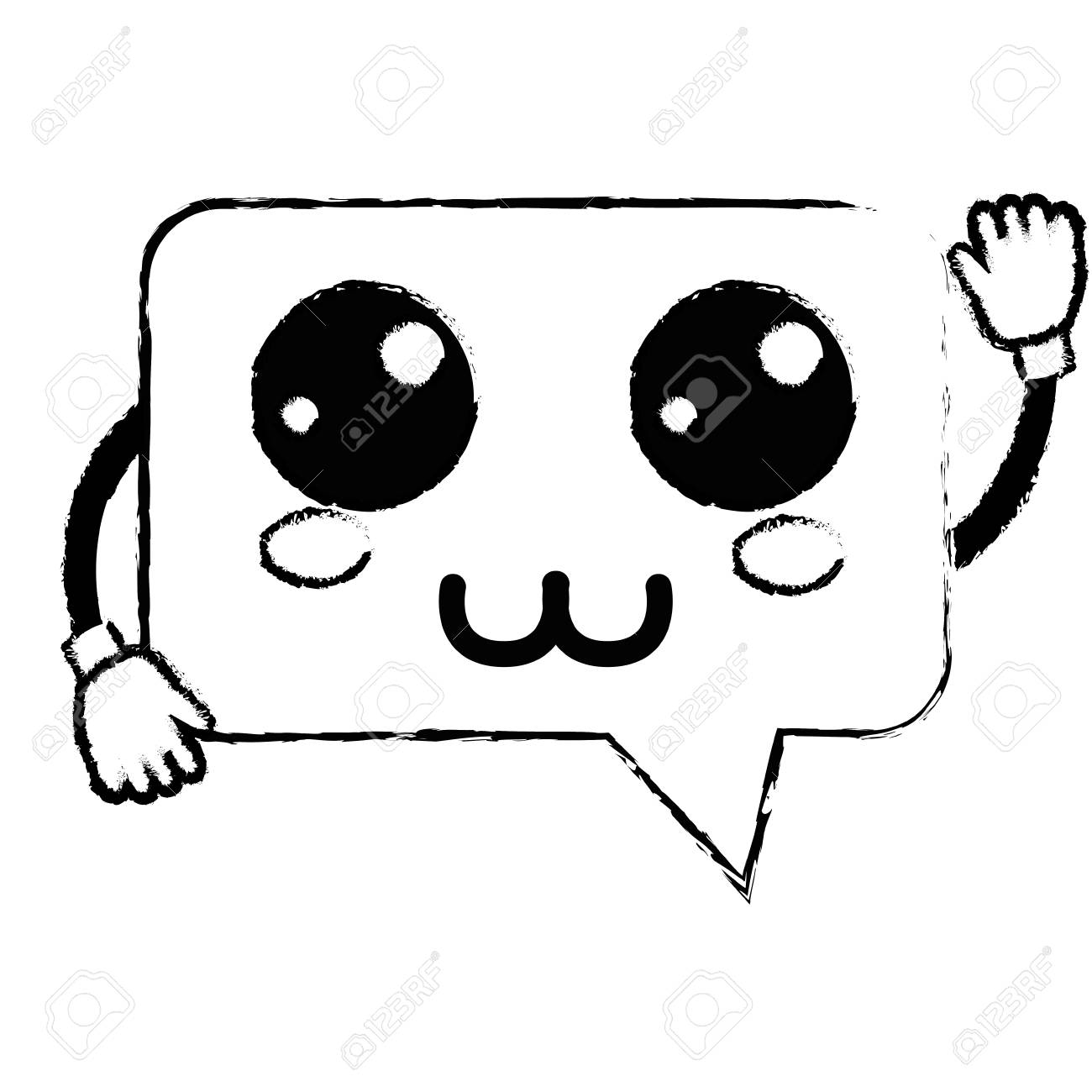 かわいいかわいいハッピー チャット バブル ベクトル図を図します のイラスト素材 ベクタ Image