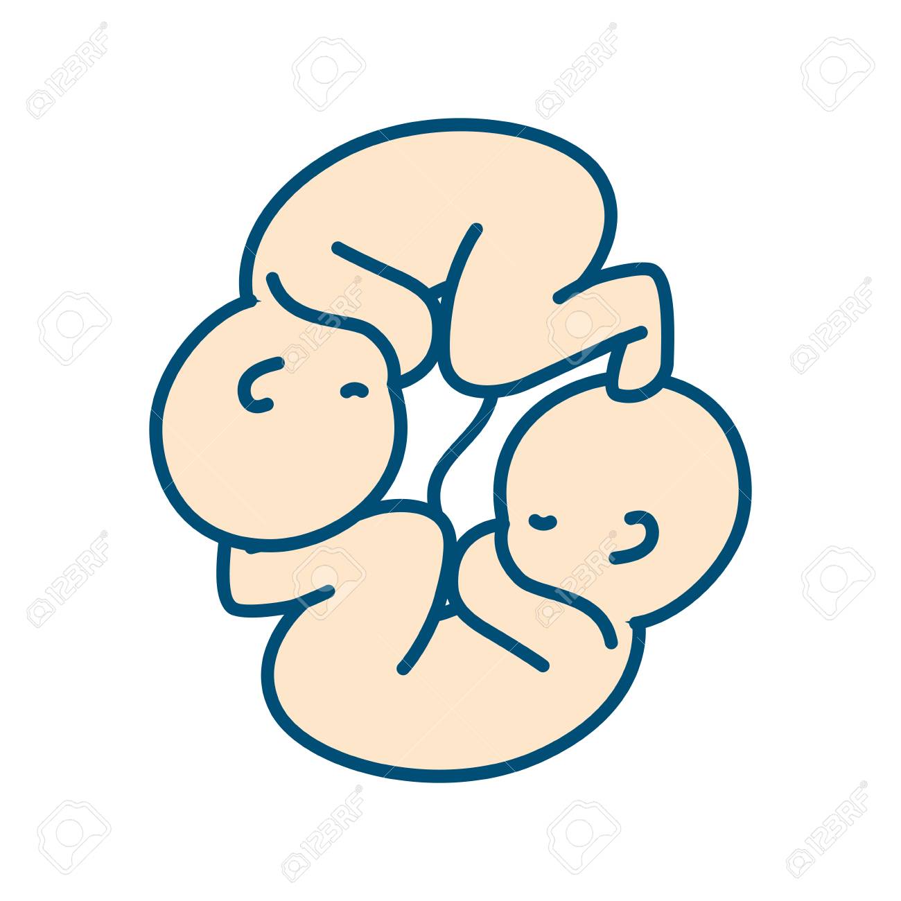 臍帯の素敵な赤ちゃん双子ベクトル イラスト のイラスト素材 ベクタ Image