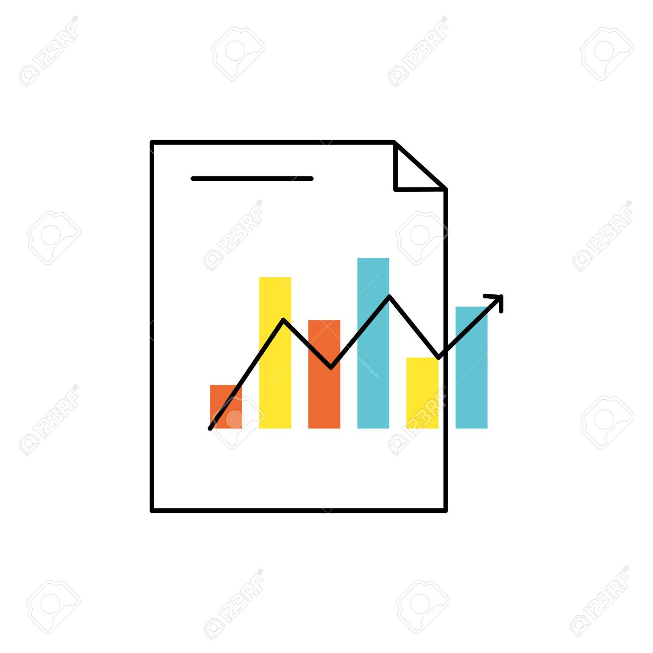 통계 막대 그래프와 화살표 성장 벡터 일러스트와 함께 문서 로열티 무료 사진, 그림, 이미지 그리고 스톡포토그래피. Image  87845384
