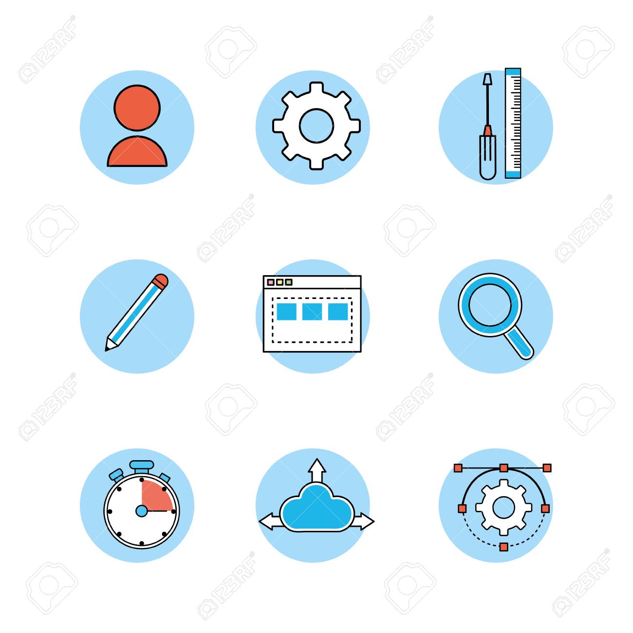 set webside code programmer technology royalty free cliparts webside