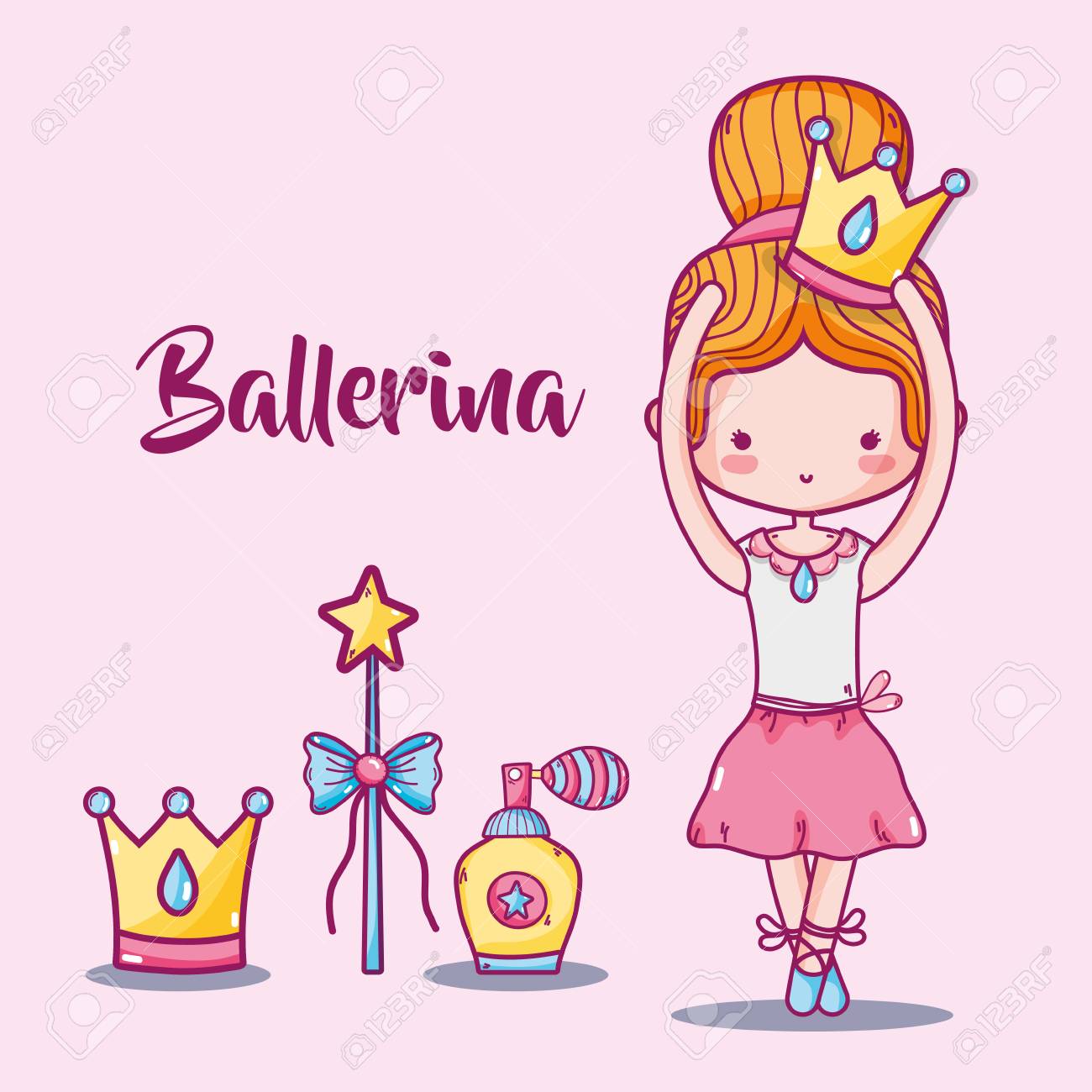 ballerina accessories decoration to elegance performance vector