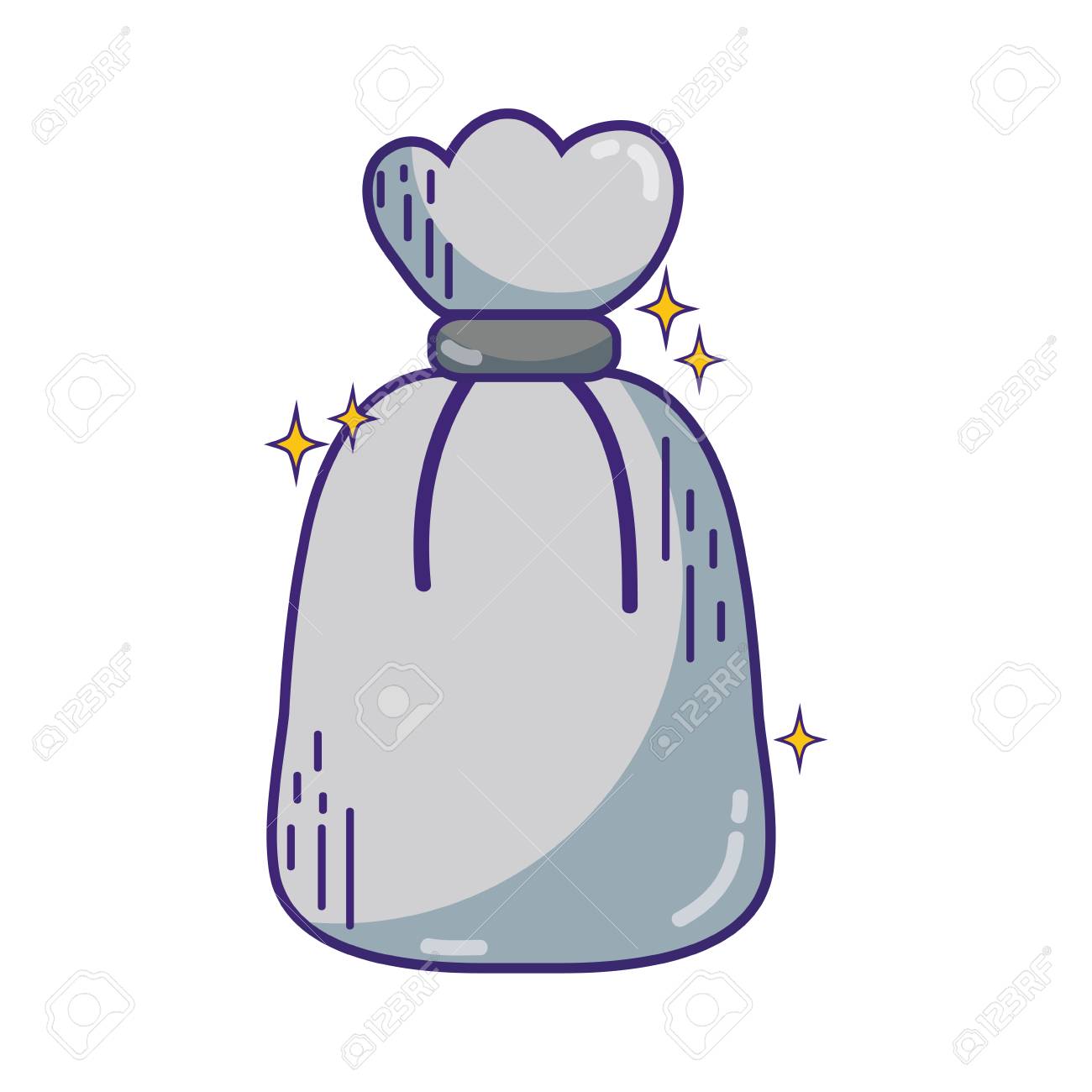 生分解性のゴミ箱とゴミ袋オブジェクトのイラスト素材 ベクタ Image