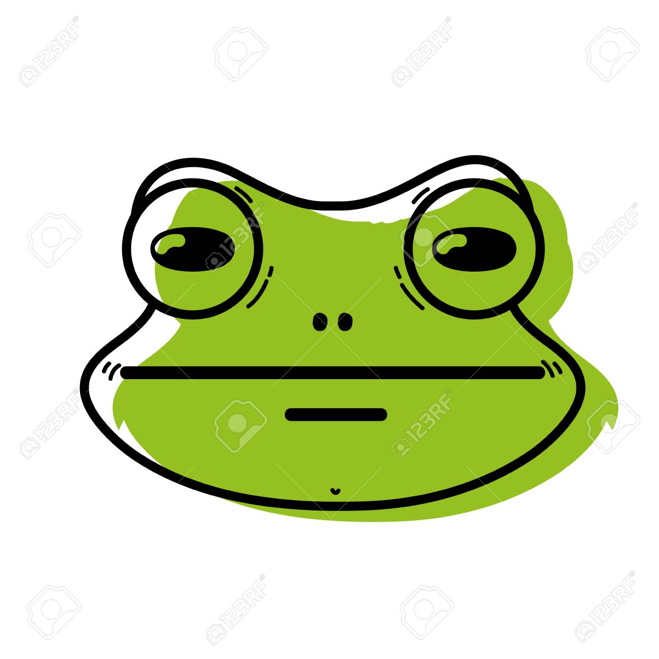 Tete De Grenouille Mignonne Couleur Illustration Vectorielle Animal Sauvage Clip Art Libres De Droits Vecteurs Et Illustration Image 89045602
