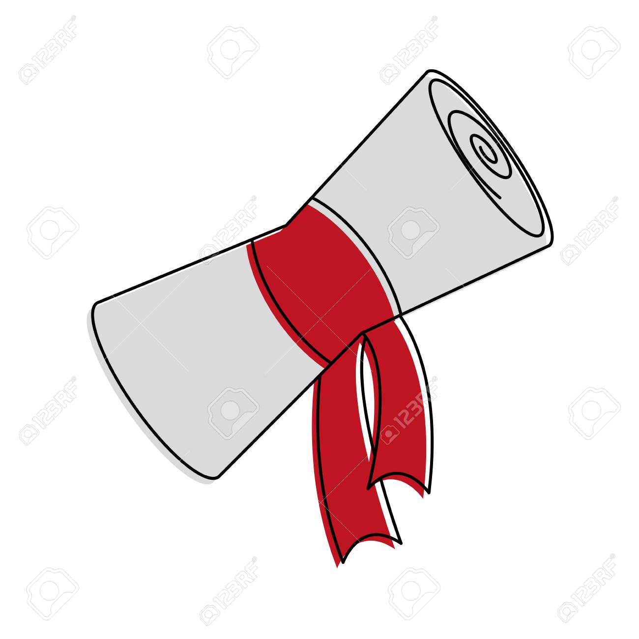 卒業大学卒業証書と教育テーマ孤立デザイン ベクトルイラストのイラスト素材 ベクタ Image