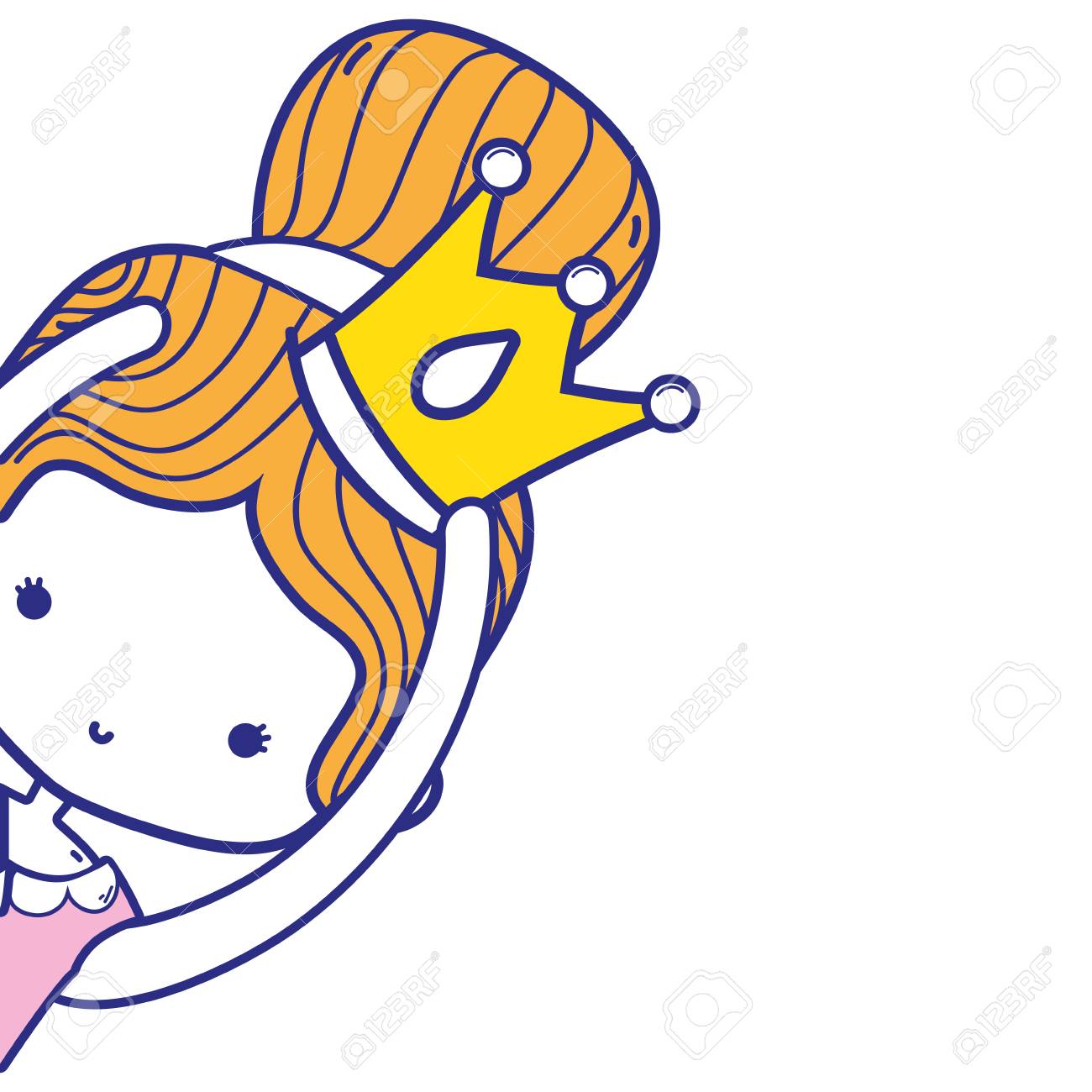 カラフルな女の子お団子髪と王冠の装飾でバレエを踊る のイラスト素材 ベクタ Image カラフルな女の子お団子髪と王冠の装飾でバレエを踊る のイラスト素材 ベクタ Image