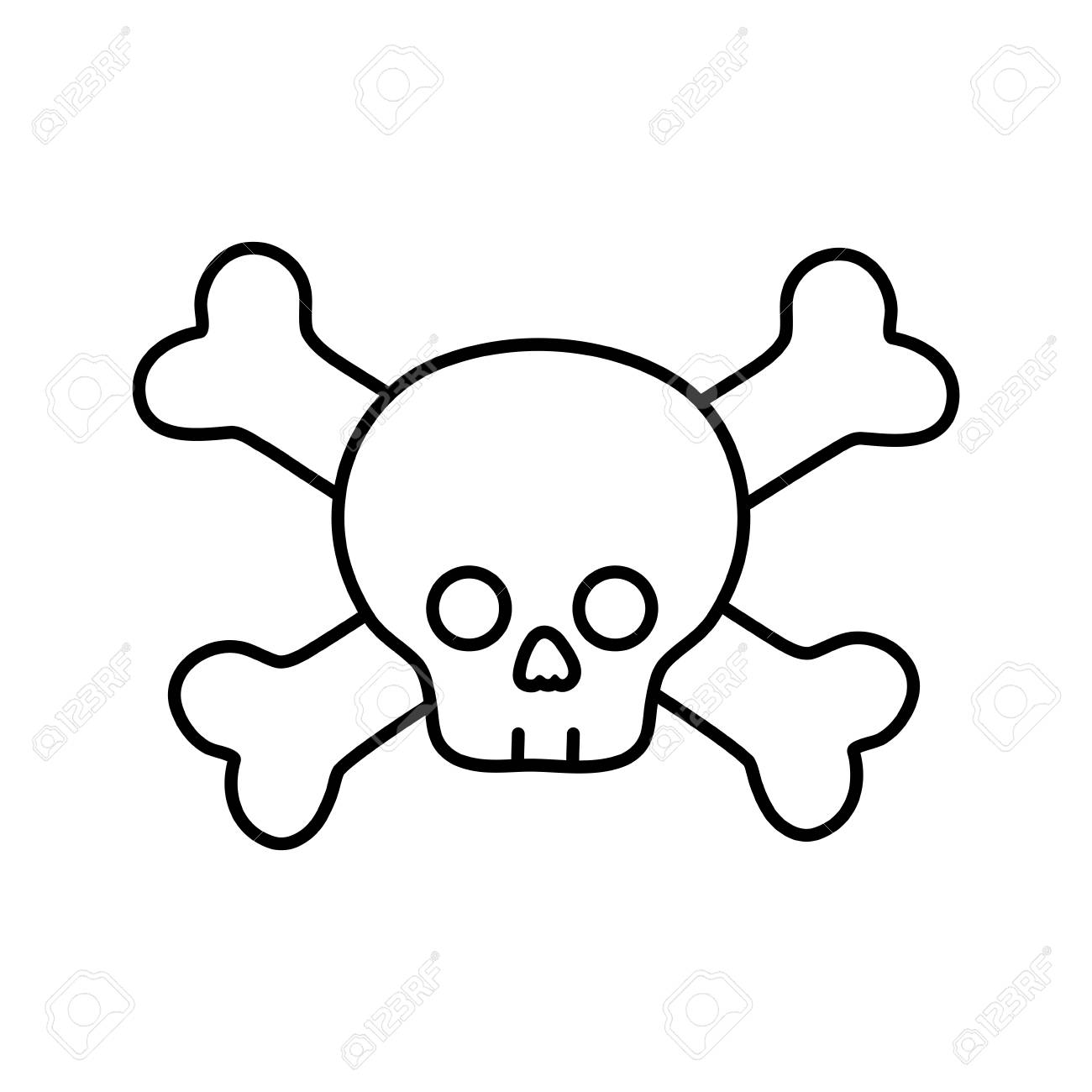 Line Darger Skull With Bones To Death Symbol Vector Illustration Royalty  Free SVG, Cliparts, Vectors, and Stock Illustration. Image 91162865.
