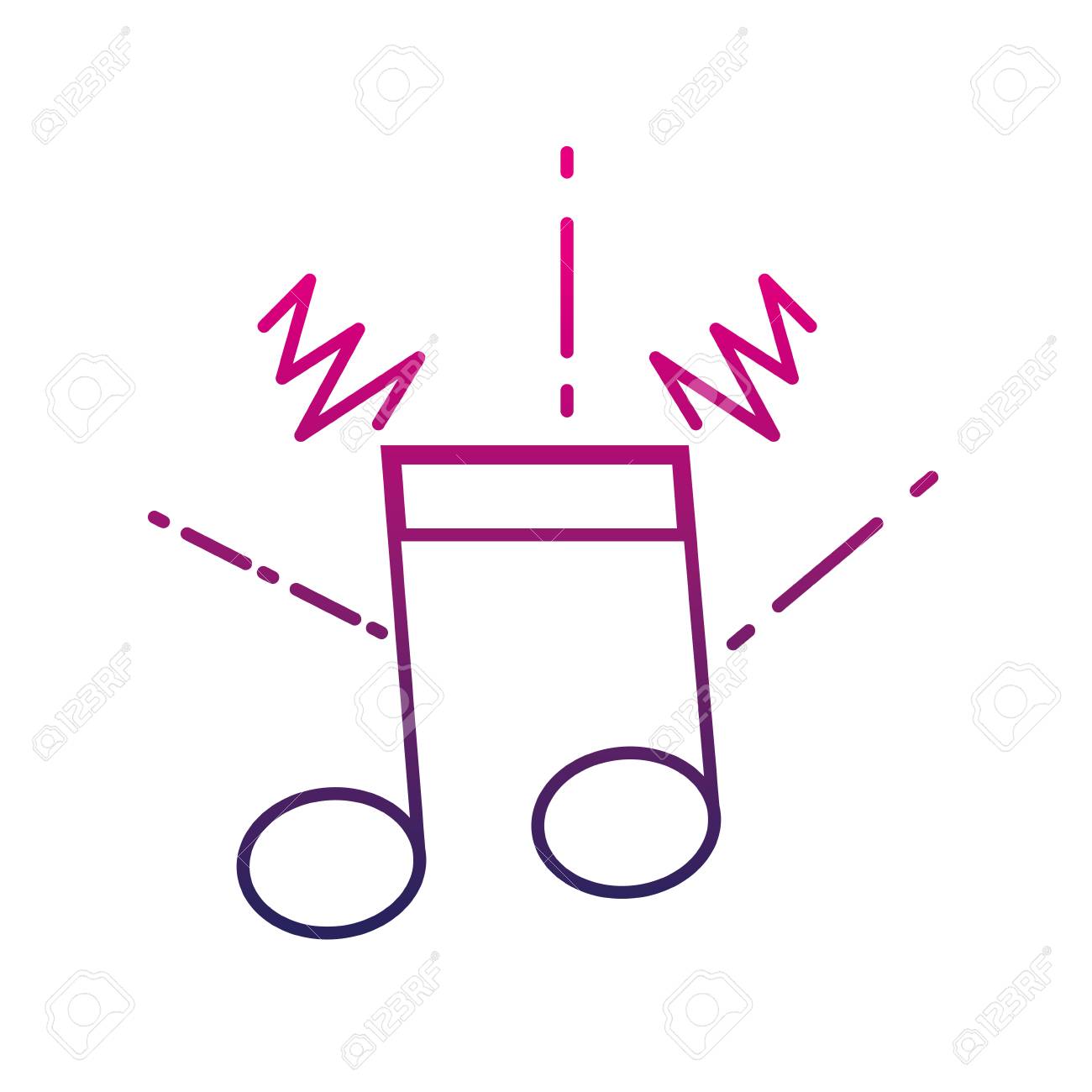 colored musical note outline vector illustration royalty free