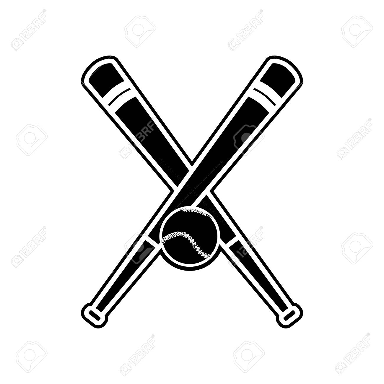 スポーツ競技とゲームテーマの野球バット孤立デザインベクトルイラスト のイラスト素材 ベクタ Image