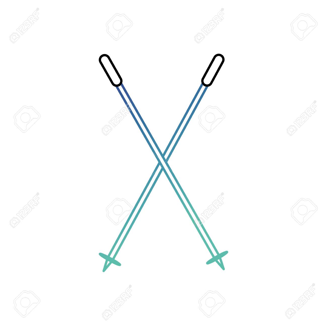 ウィンタースポーツと趣味のスキーポール孤立デザイン ベクトルイラストのイラスト素材 ベクタ Image