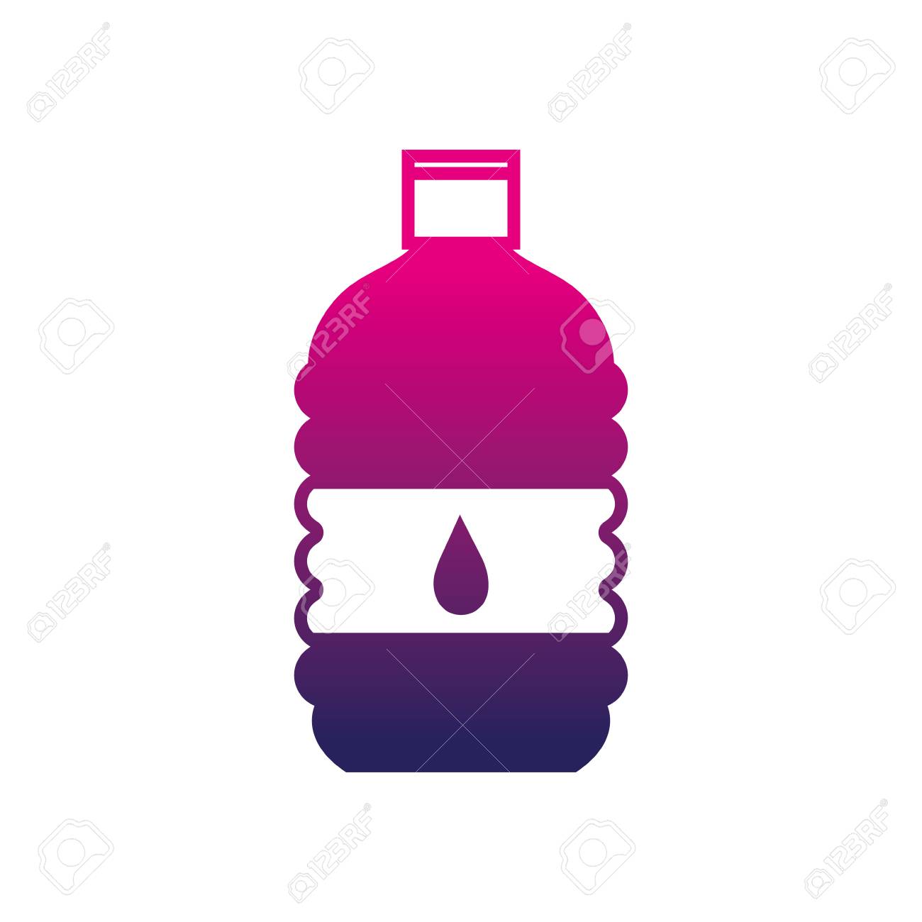 飲む水筒のシルエットと健康的な液体ベクトルイラスト のイラスト素材 ベクタ Image