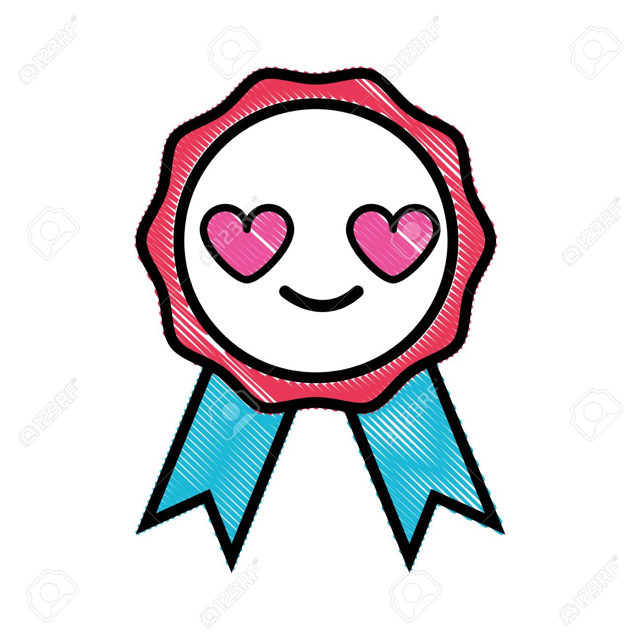 可愛くて愛のメダル賞可愛いベクトルイラスト のイラスト素材 ベクタ Image