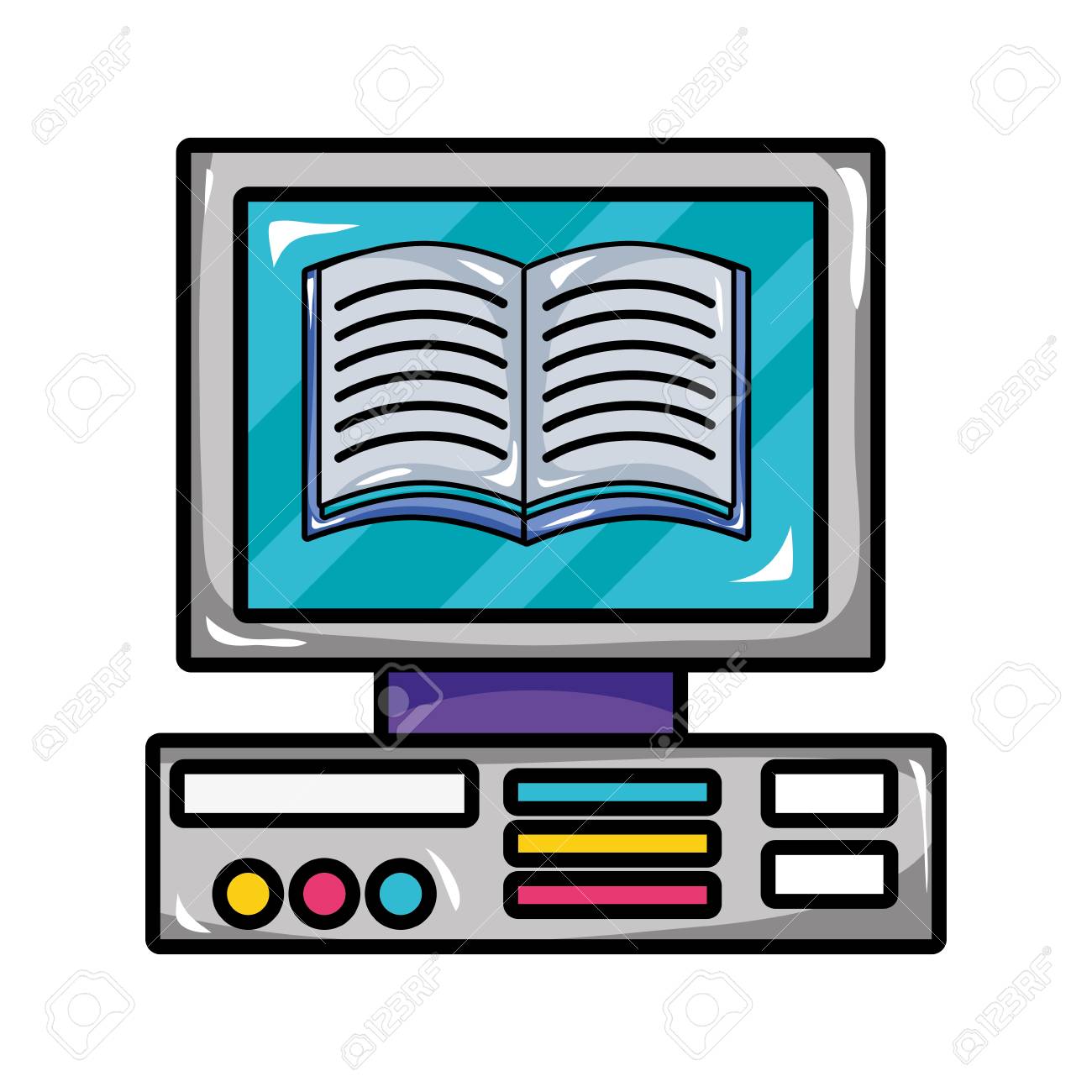 コンピュータ技術オブジェクトデザインベクトルイラストの内部の本 のイラスト素材 ベクタ Image