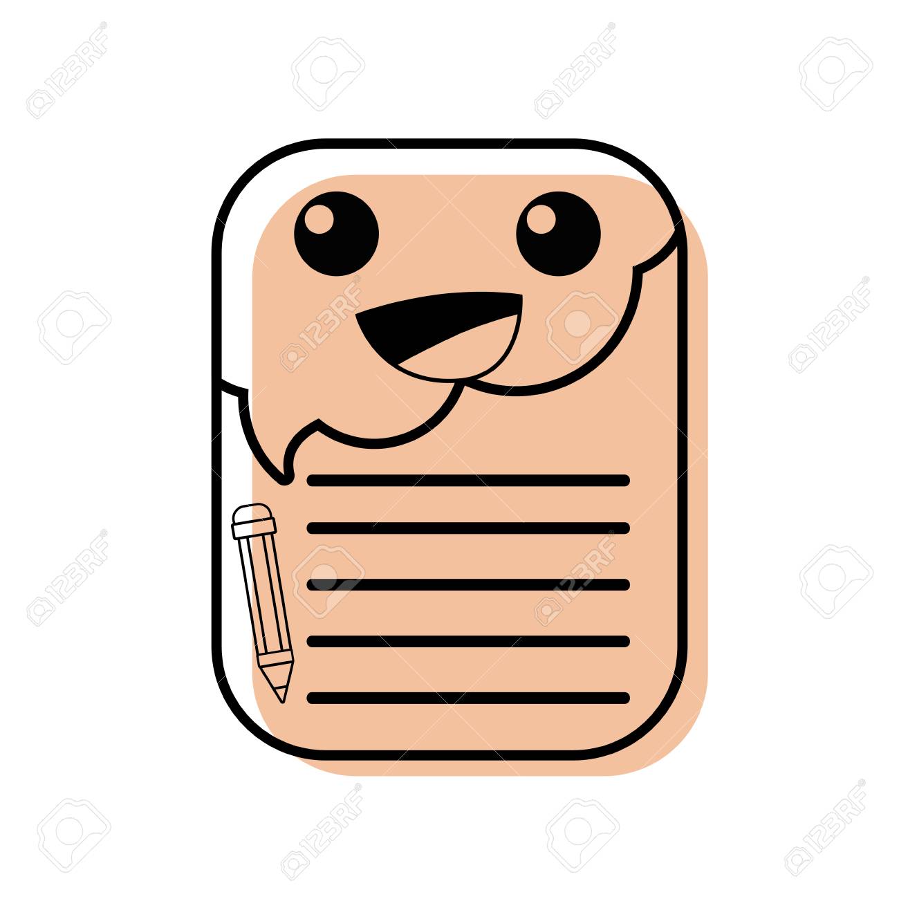 ベクトルイラスト可愛い色付きの幸せと柔らかいノート紙のイラスト素材 ベクタ Image