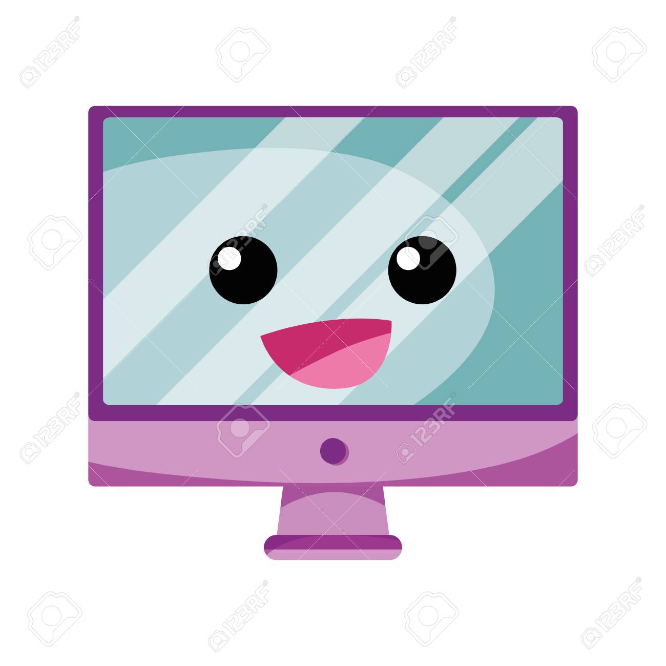 漫画のベクトルイラスト可愛い幸せなコンピュータ画面のイラスト素材 ベクタ Image 漫画のベクトルイラスト可愛い幸せなコンピュータ画面のイラスト素材 ベクタ Image