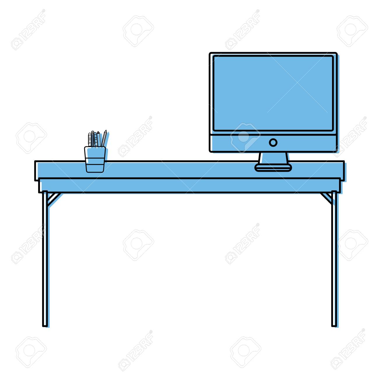 Objet De Bureau De Bureau De Couleur Avec L 39 Ecran De L Clip Art Libres De Droits Vecteurs Et Illustration Image 93073618 Objet De Bureau De Bureau De Couleur Avec L 39 Ecran De L Clip Art Libres De Droits Vecteurs Et Illustration Image 93073618