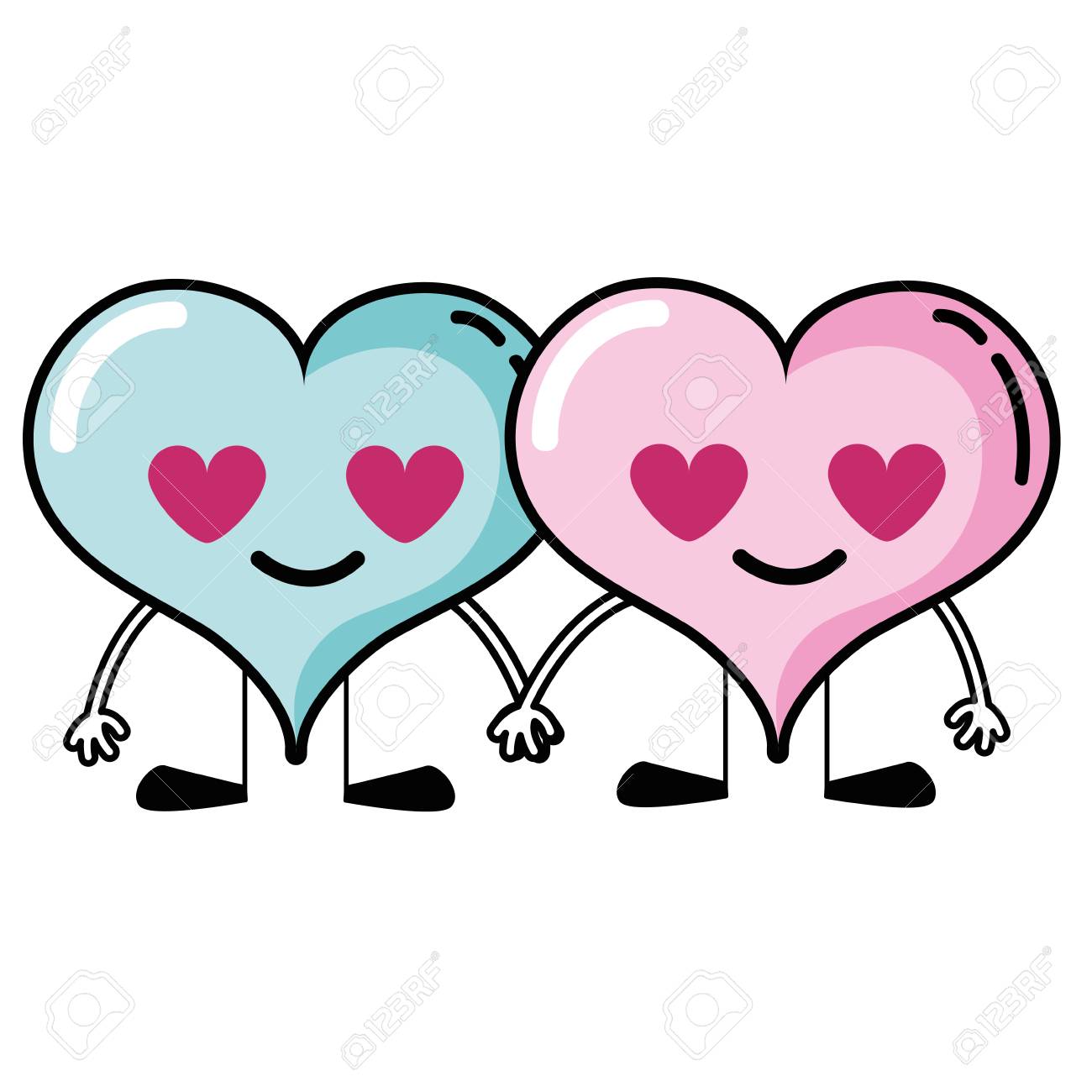 Couple Heart In Love Cartoons Vector Illustration. Royalty Free SVG,  Cliparts, Vectors, and Stock Illustration. Image 93316333., image size:1300x1300