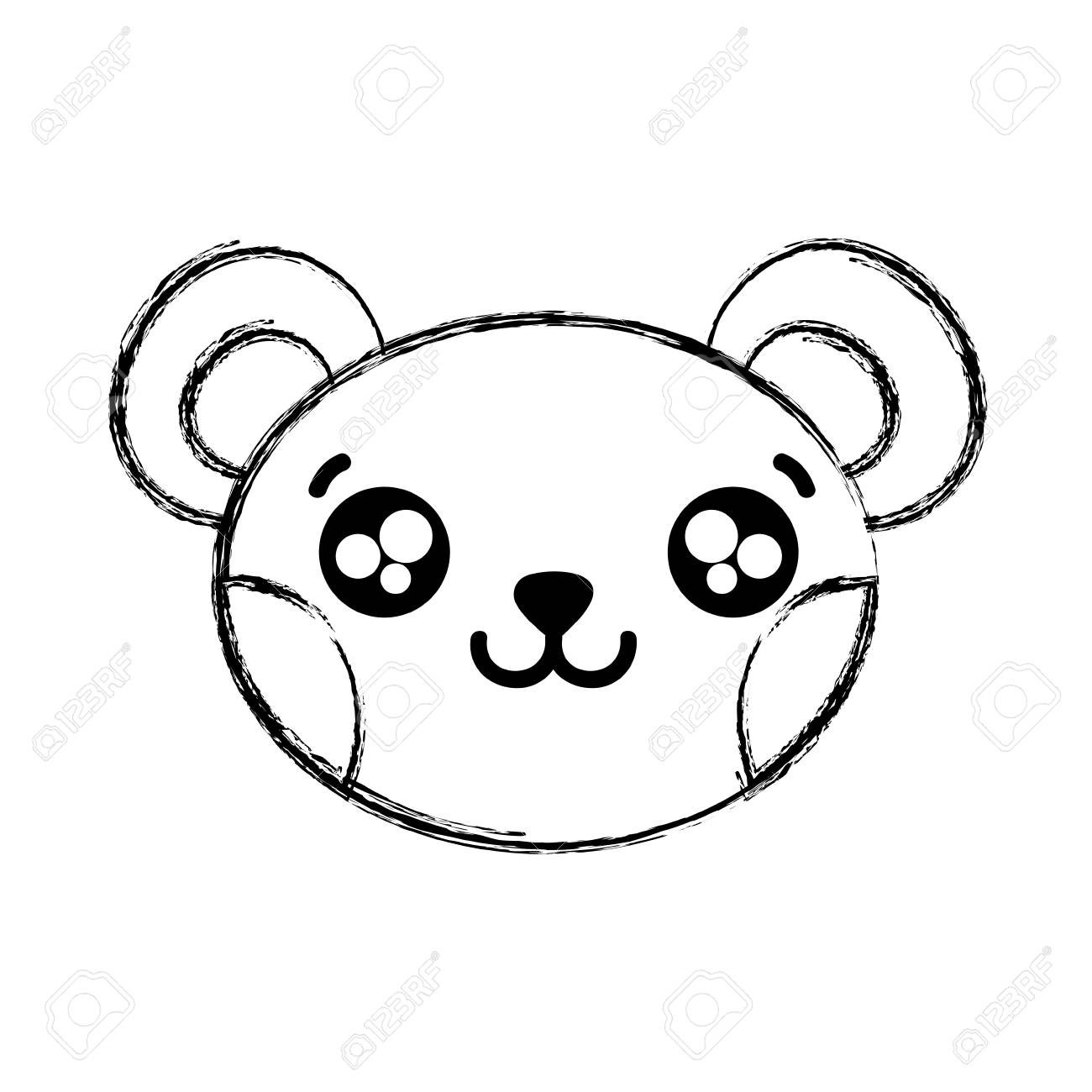 フィギュアハッピークマ頭かわいい動物のイラスト素材 ベクタ Image