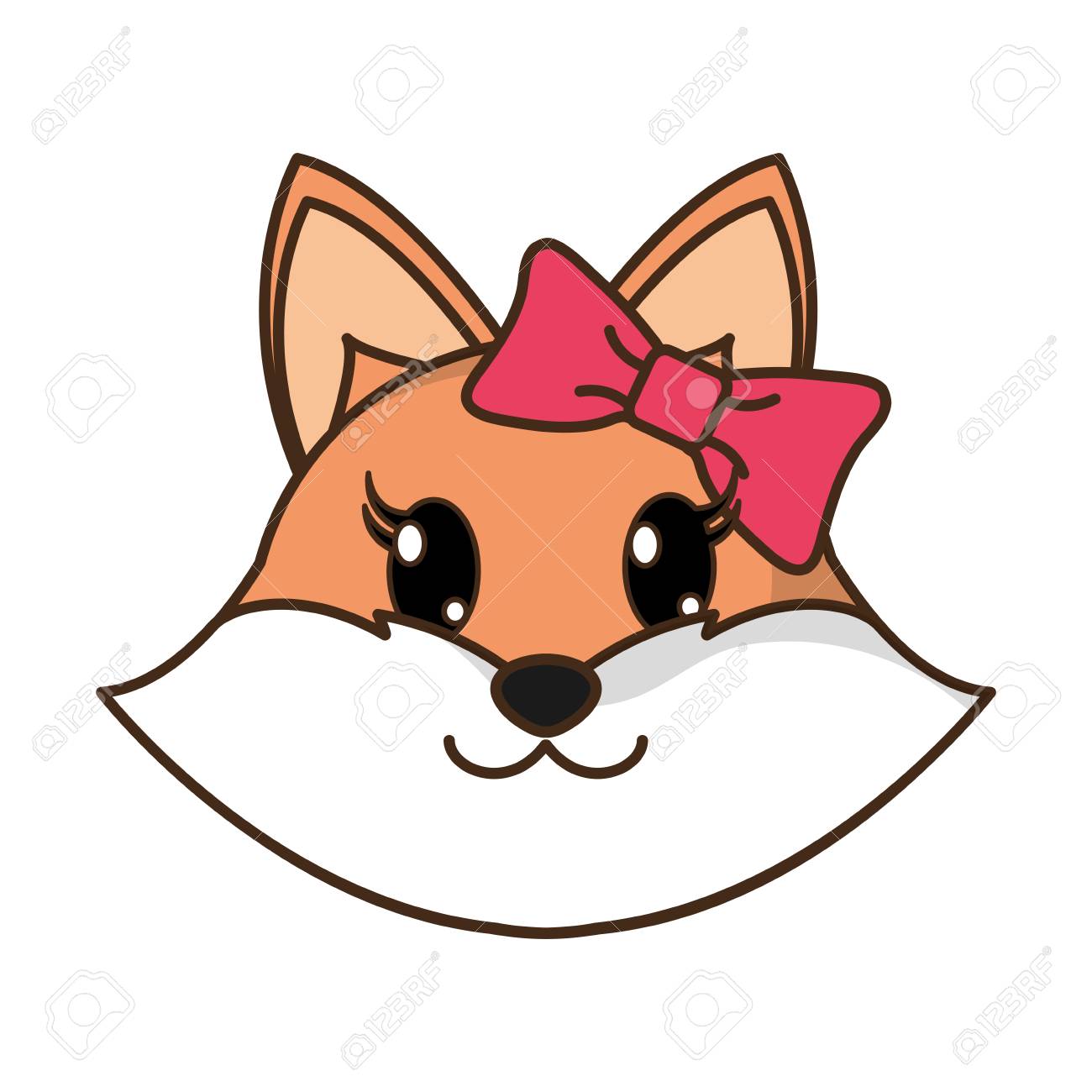 Female Fox Head Cute Animal Royalty Free SVG, Cliparts ...