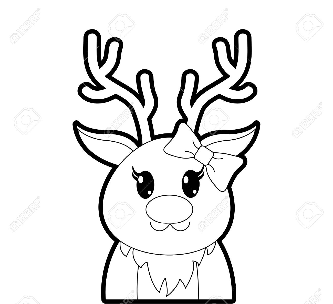 outline adorable female reindeer cute animal royalty free cliparts