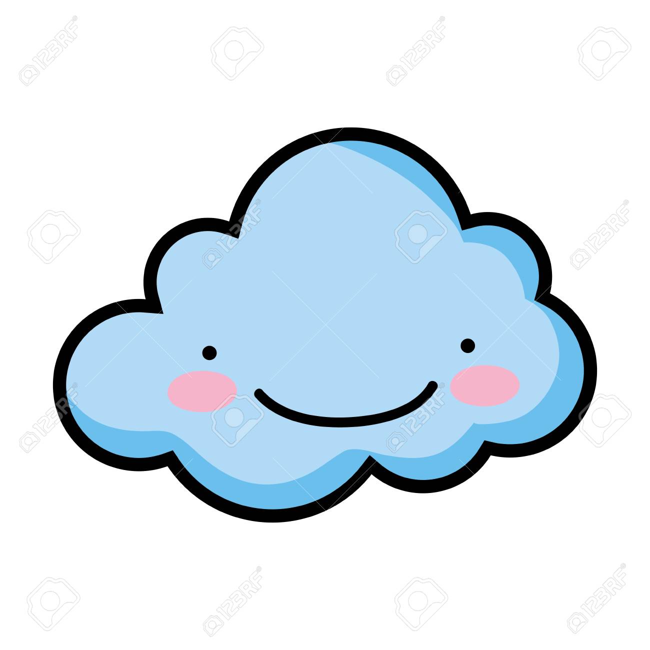 空可愛い幸せな雲の天気のイラスト素材 ベクタ Image