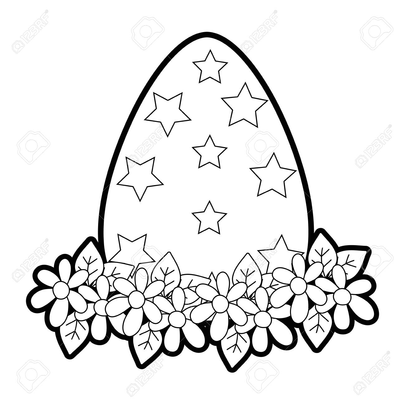 an outline egg easter