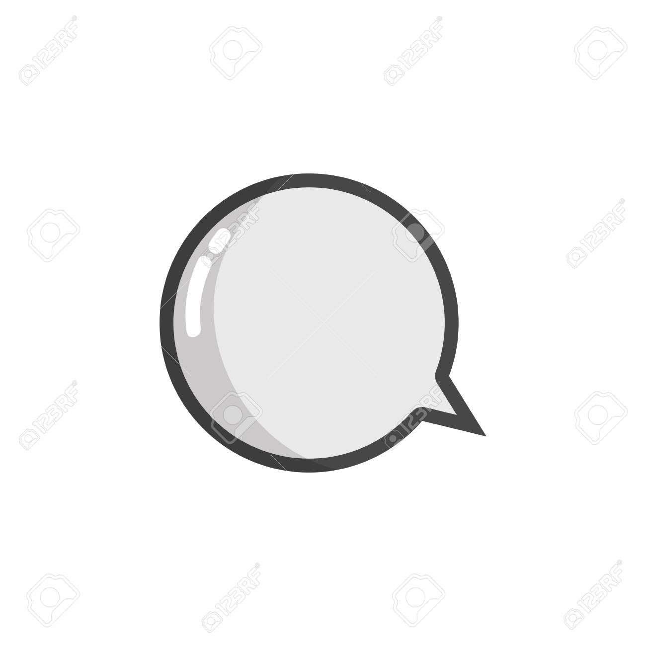 メッセージ情報をメモするグレースケールのチャットバブルのイラスト素材 ベクタ Image