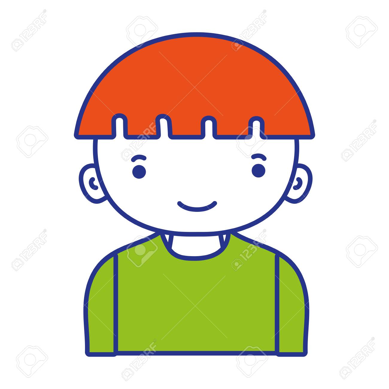 フルカラーの男の子と髪型とtシャツのデザインベクトルイラスト のイラスト素材 ベクタ Image