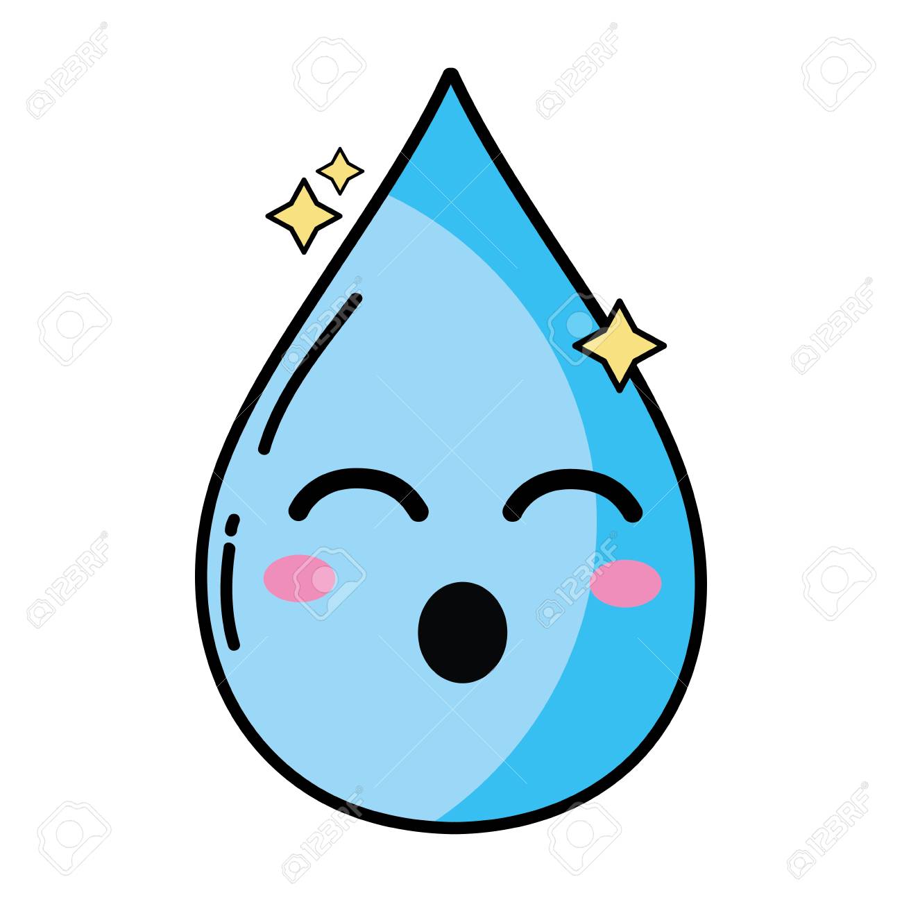 可愛いかわいい水滴ベクトルイラストのイラスト素材 ベクタ Image