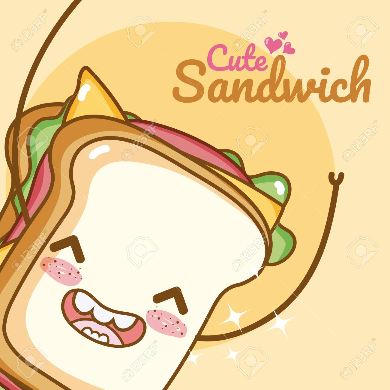 かわいいサンドイッチ漫画ベクトルイラストグラフィックデザインのイラスト素材 ベクタ Image かわいいサンドイッチ漫画ベクトルイラストグラフィックデザインのイラスト素材 ベクタ Image