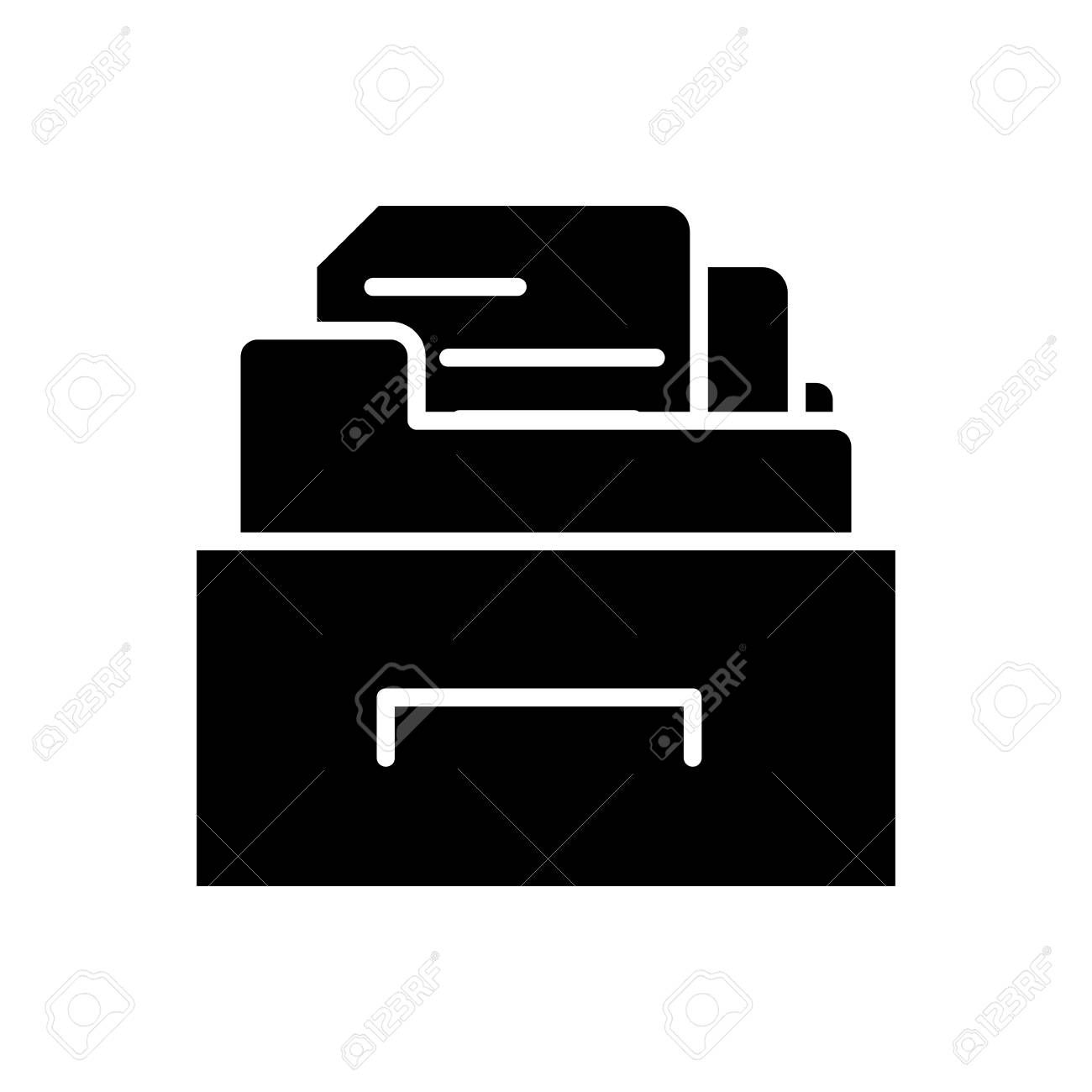 ドキュメント アーカイブを含むシルエット キャビネット ファイル フォルダ のイラスト素材 ベクタ Image