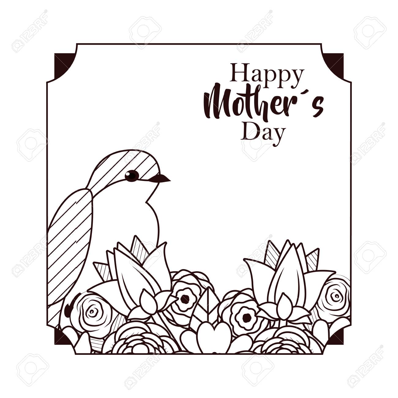 Happy Mothers Day Images Black And White Images Poster