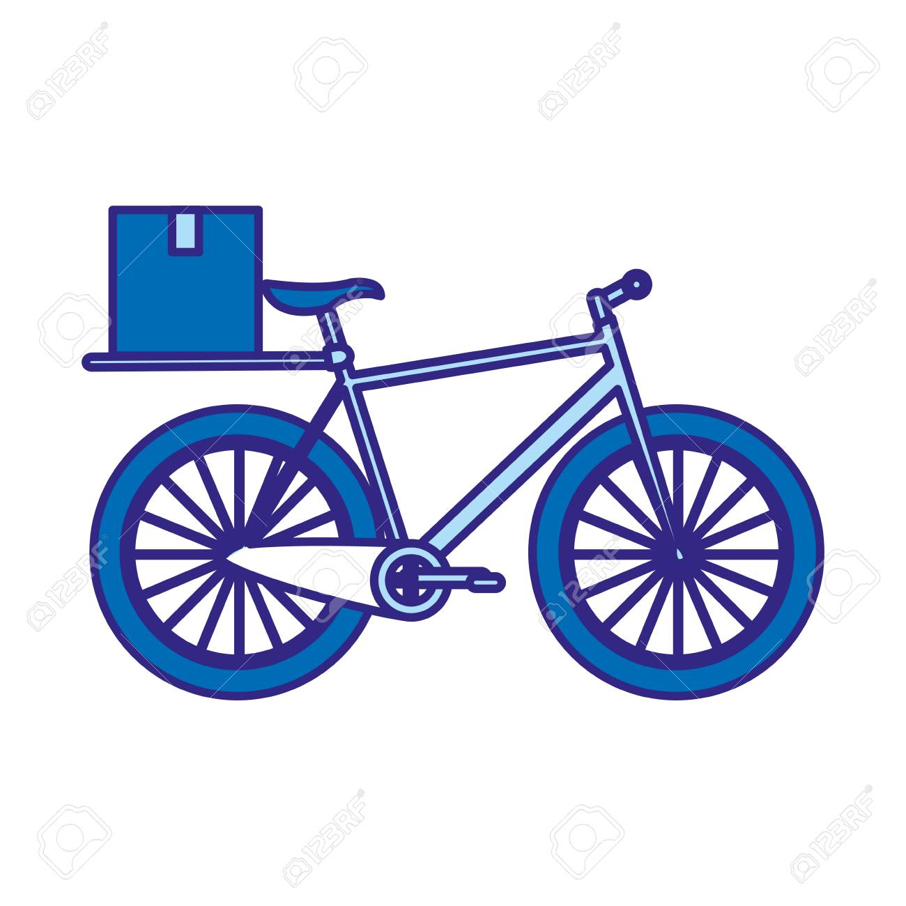 ボックスパッケージベクトルイラスト付きデュオカラー自転車搬送車 のイラスト素材 ベクタ Image