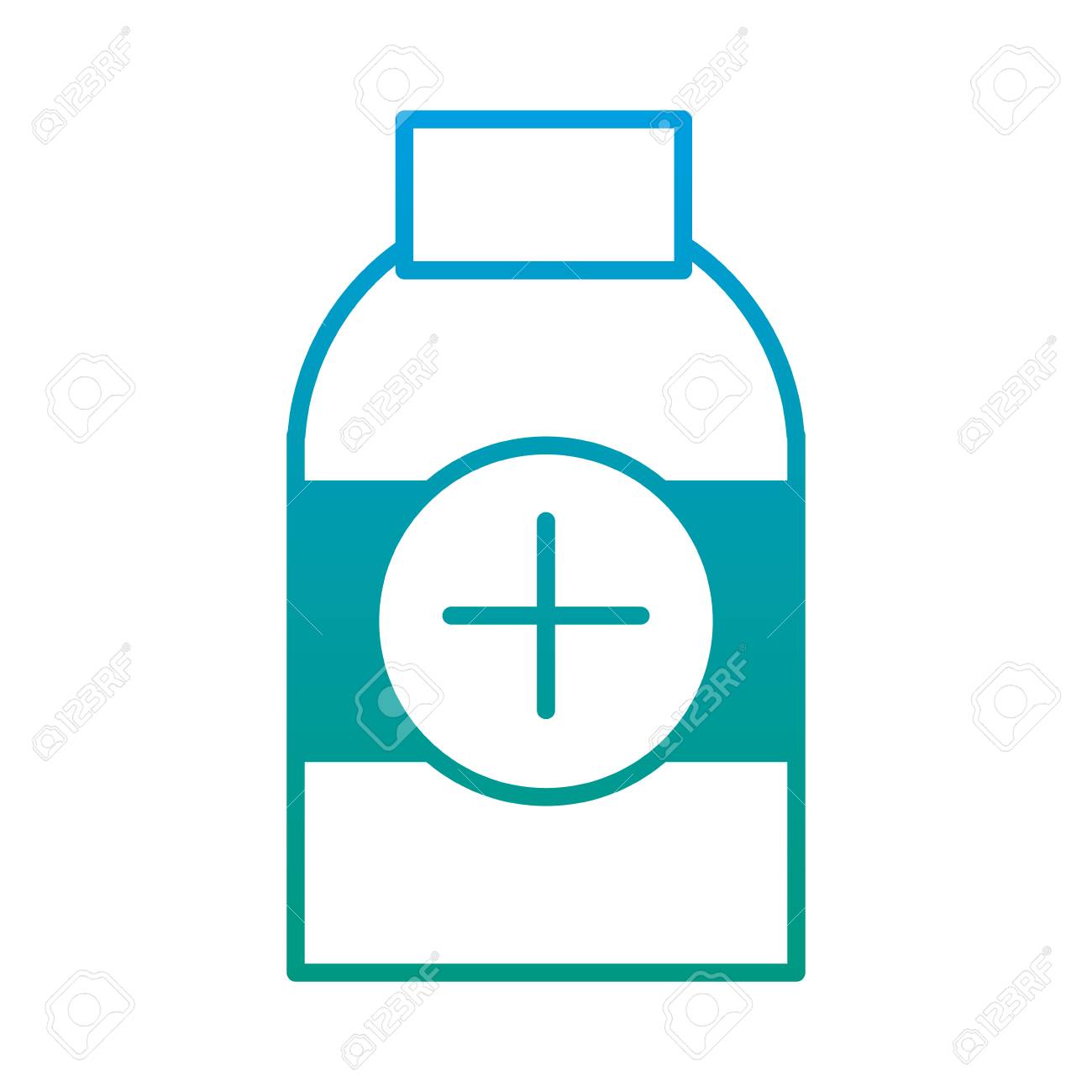 薬消毒治療ベクターイラストにラインアルコールボトルを分解しました のイラスト素材 ベクタ Image