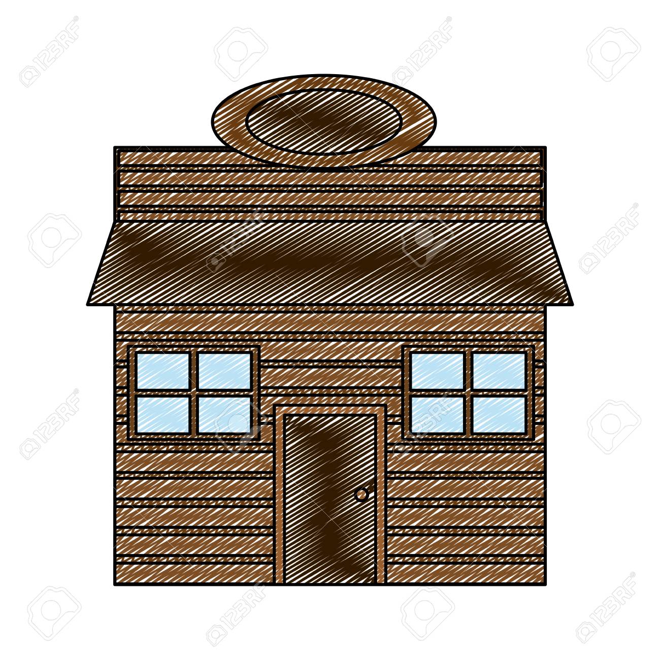 屋根と窓デザインベクトルイラストを持つ木造住宅 のイラスト素材 ベクタ Image 屋根と窓デザインベクトルイラストを持つ木造住宅 のイラスト素材 ベクタ Image
